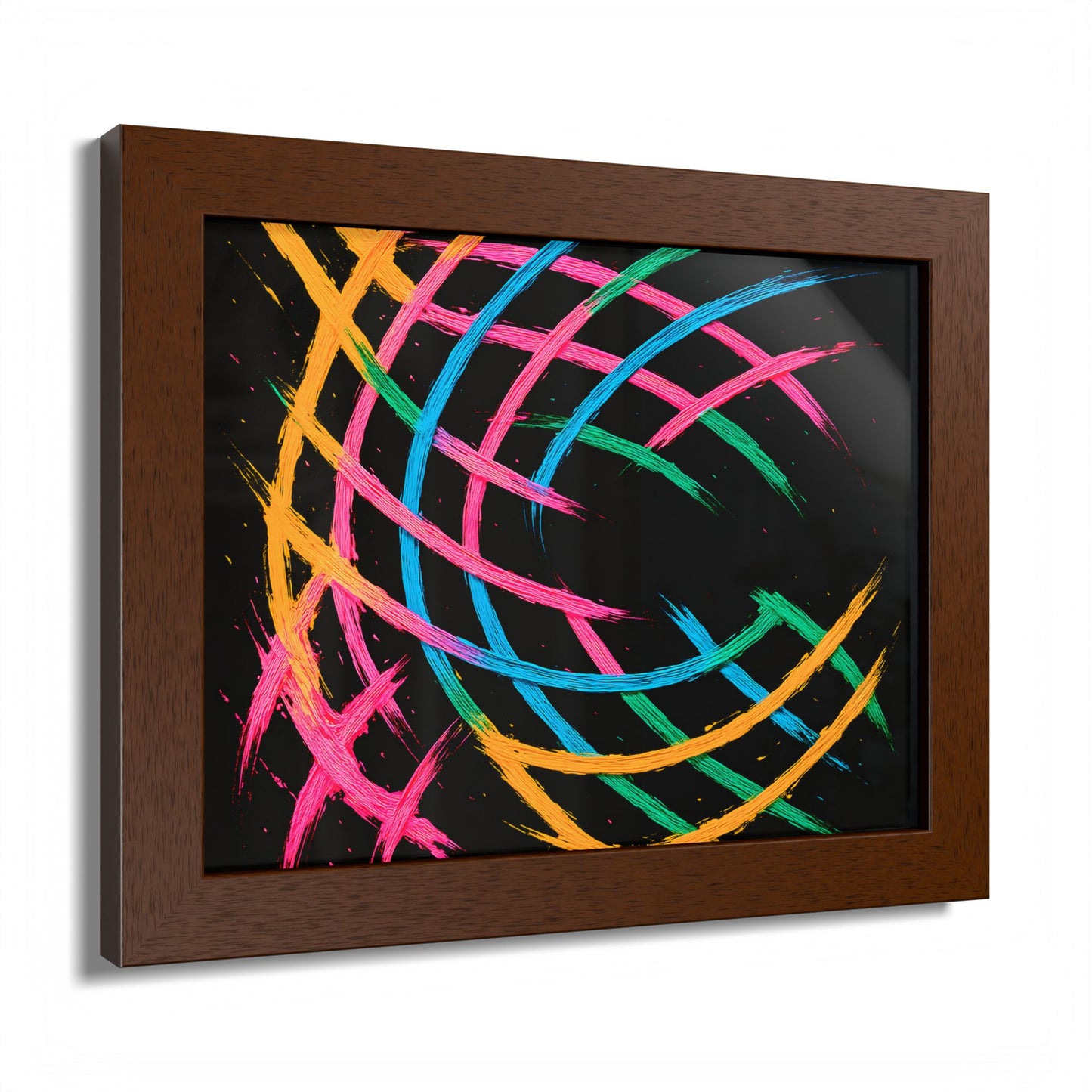 Colorful Abstract Framed Wall Art - Weave Design