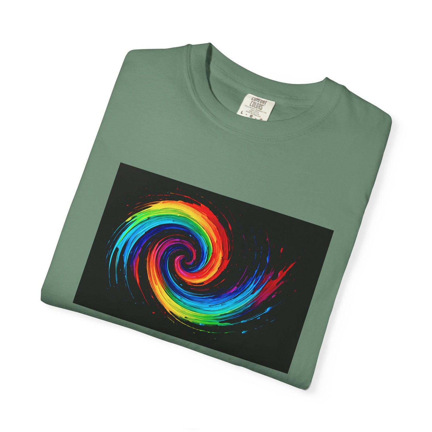 Colorful Swirl Unisex Garment-Dyed T-Shirt - Cyclone Design