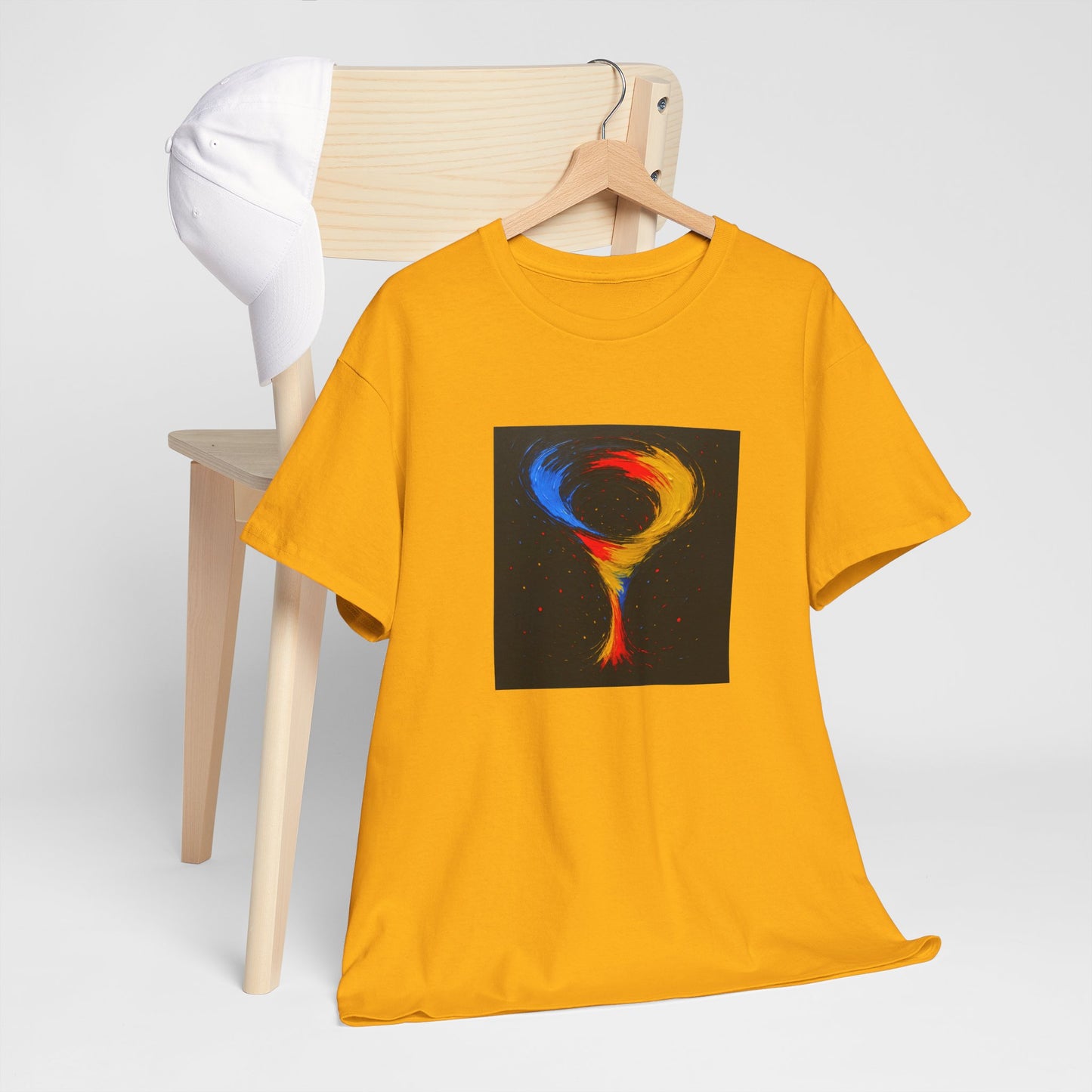 Unisex Heavy Cotton Abstract Art Tee - Cyclone Design