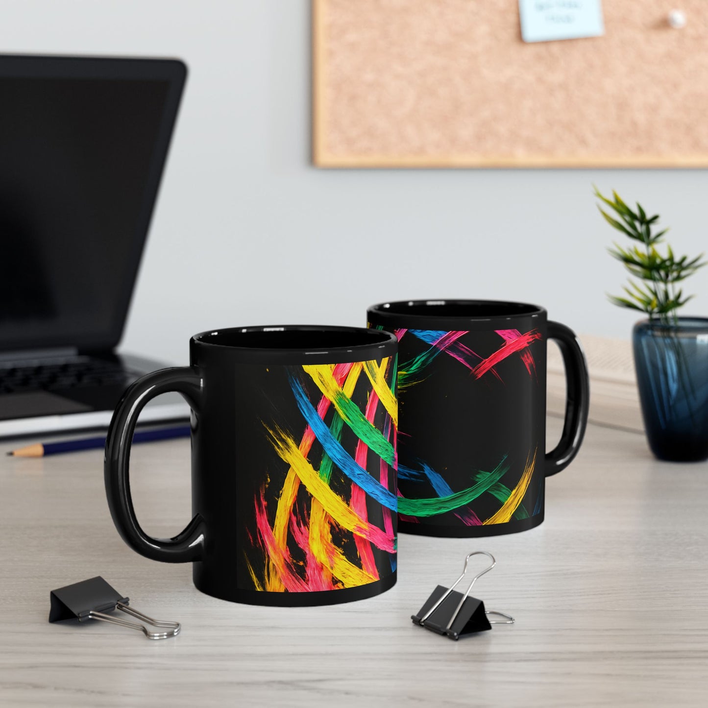 Chromatic Weave Black Mug