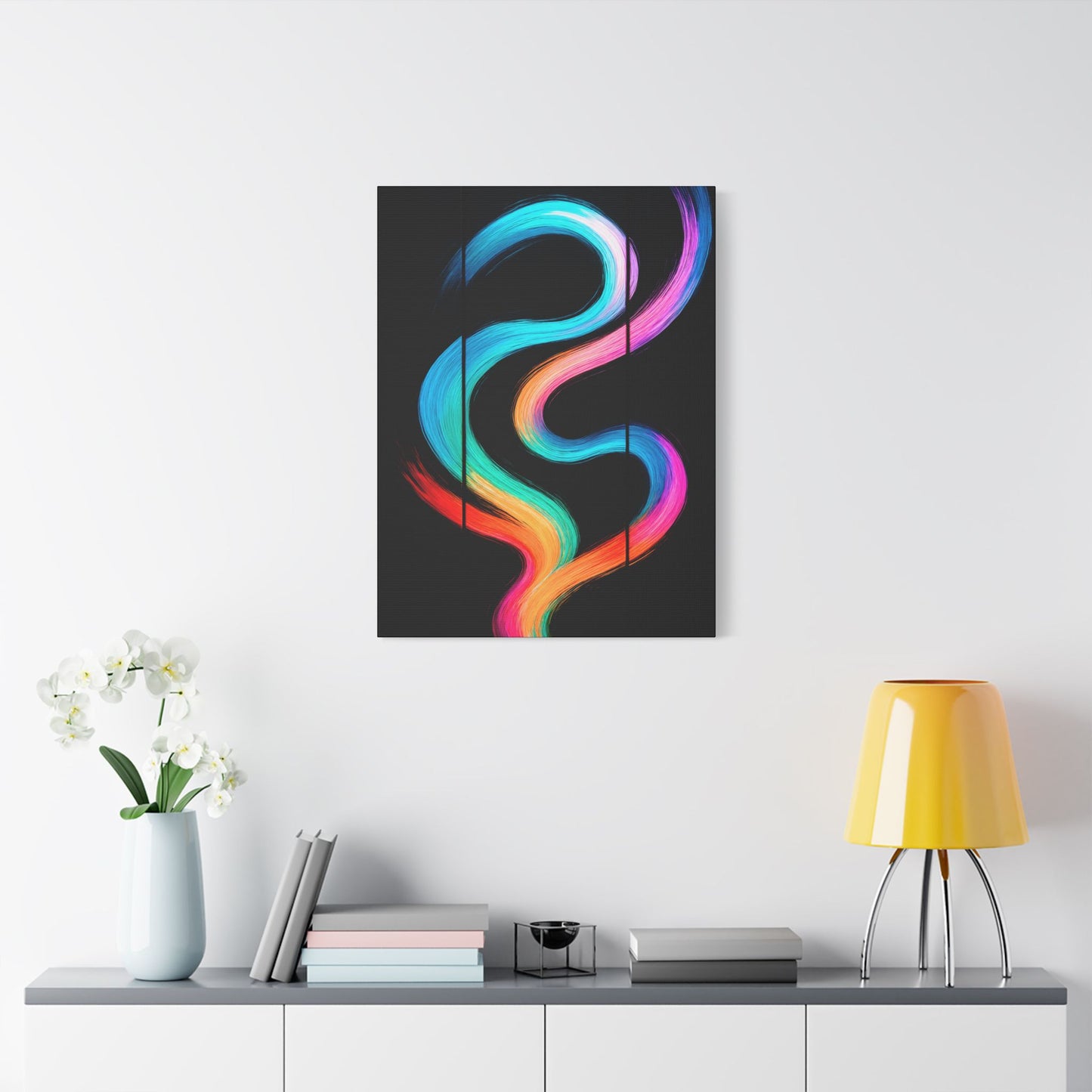 Stretched Canvas Colorful Abstract Wall Decor - Weave Design