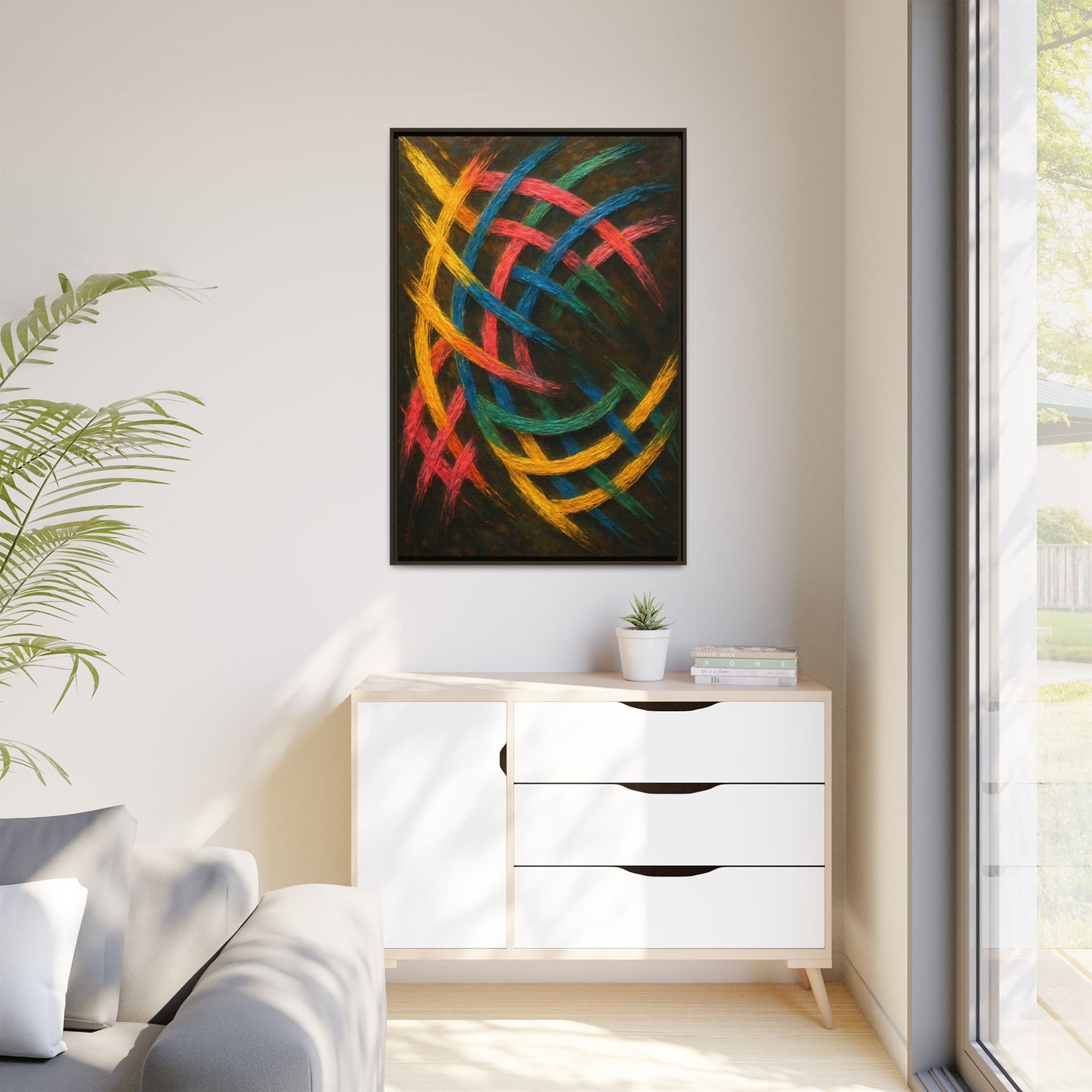 Multi-Color Wave Canvas Art - Weave Design