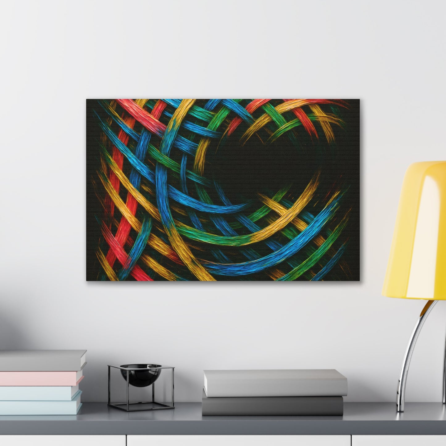 Vibrant Abstract Canvas Art - Weave Design