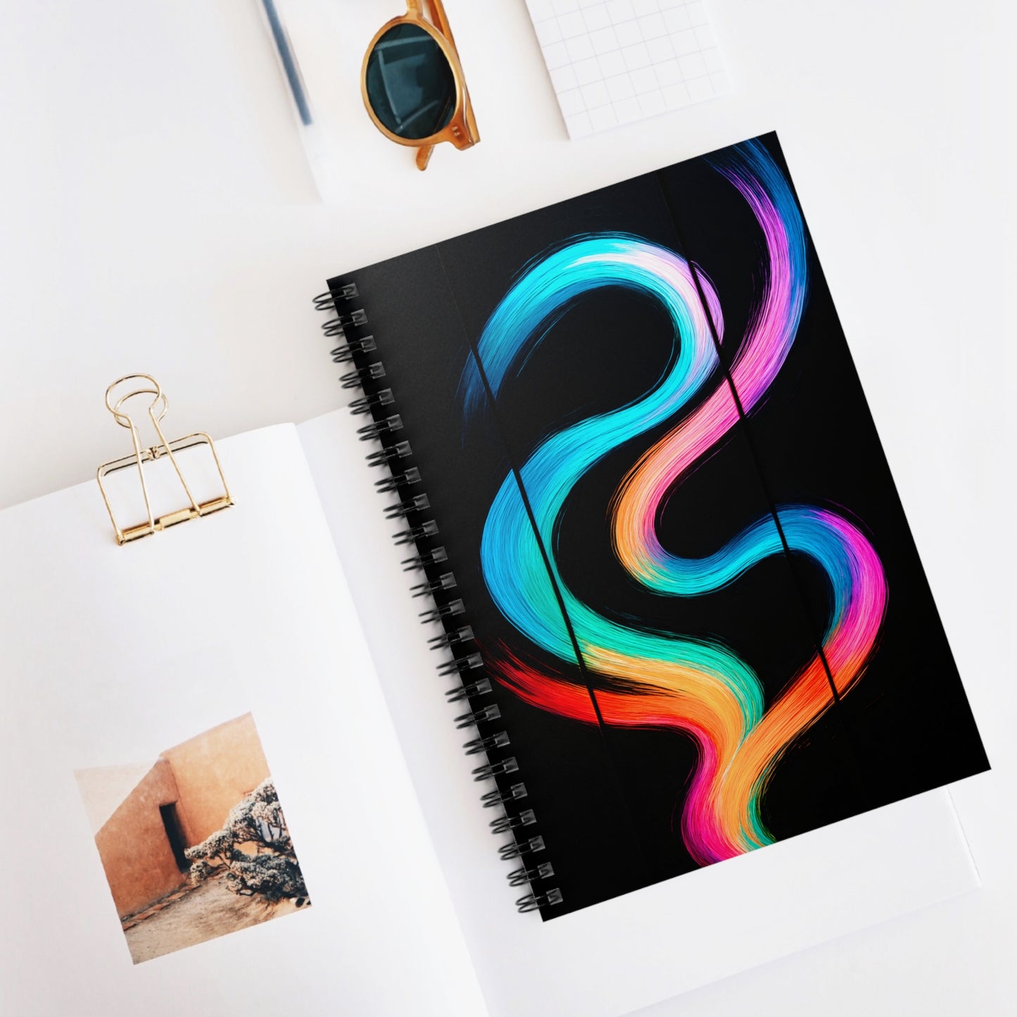 Vibrant Spiral Notebook -  Weave Design