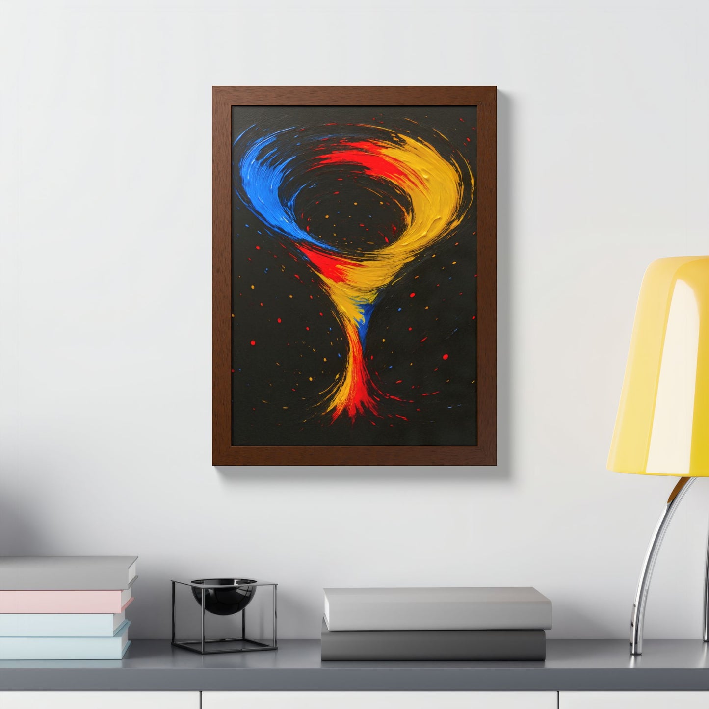 Vibrant Tornado Wooden Framed Wall Art - Cyclone Design