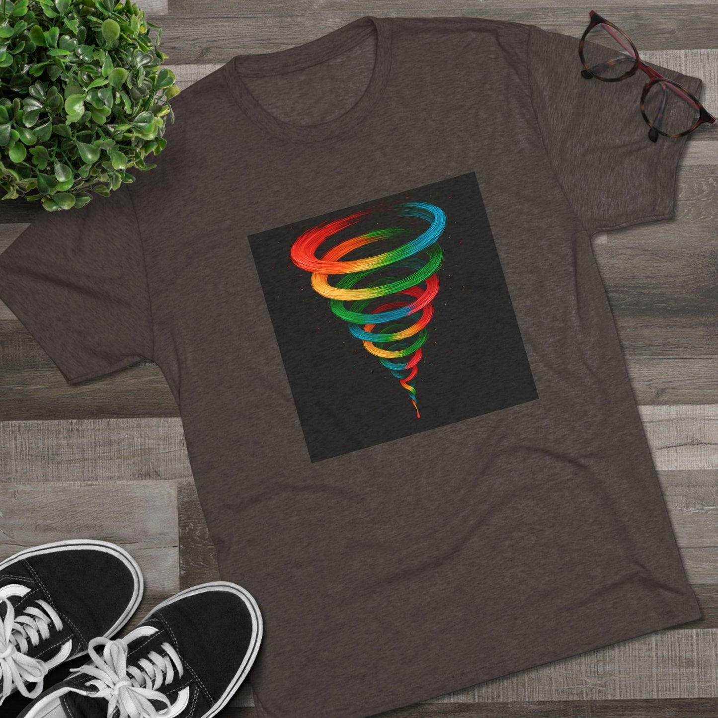 Colorful Whirlwind Unisex Crew Tee - Cyclone Design
