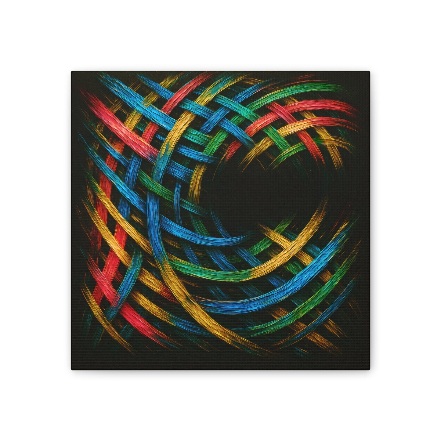 Vibrant Abstract Canvas Art - Weave Design