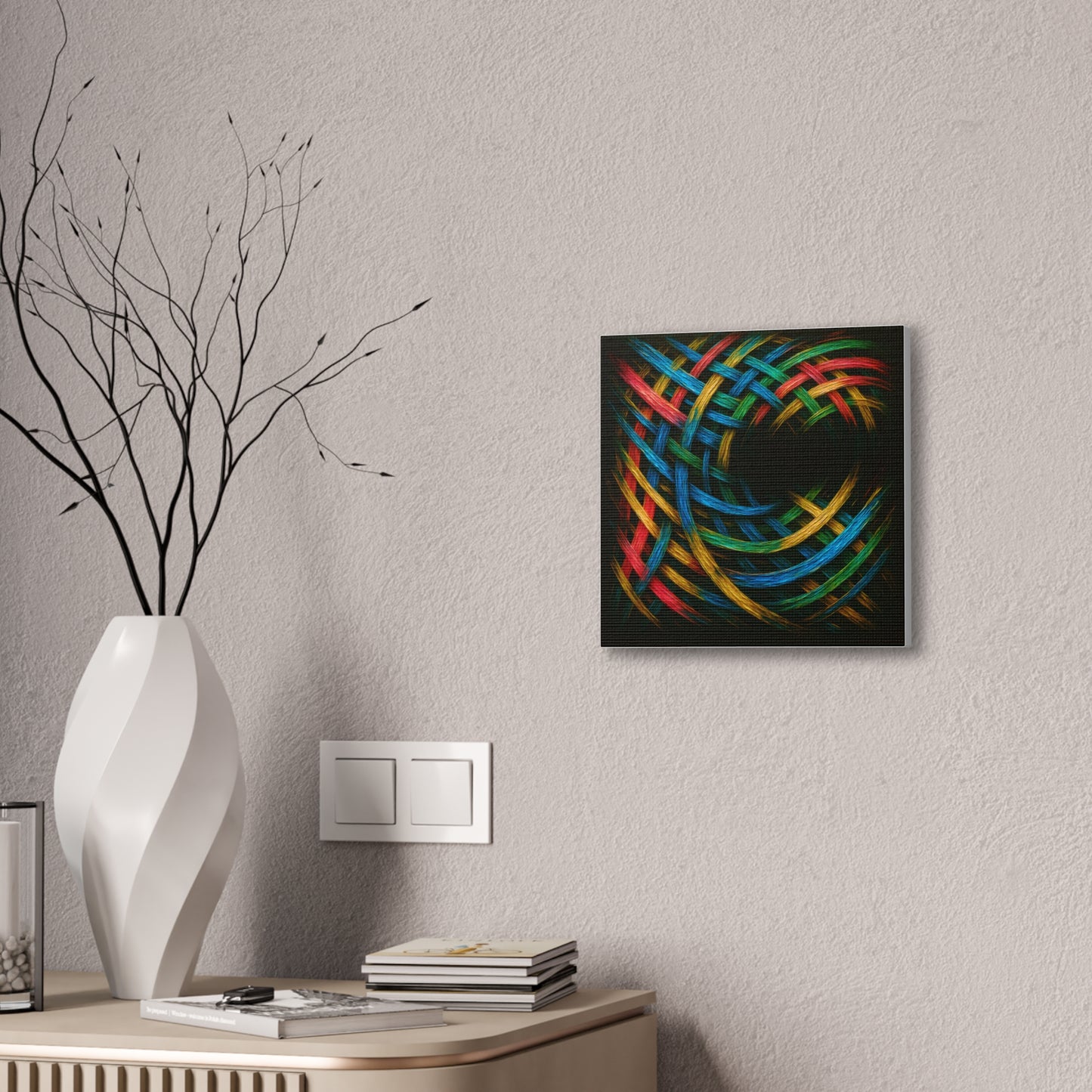 Vibrant Abstract Canvas Art - Weave Design
