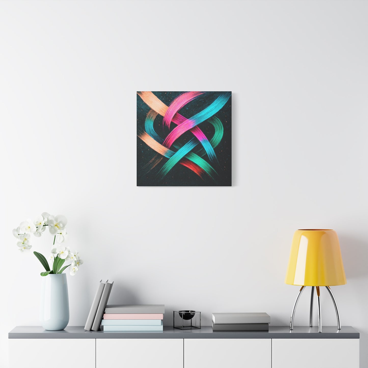 Colorful Abstract Canvas Art Print - Weave Design