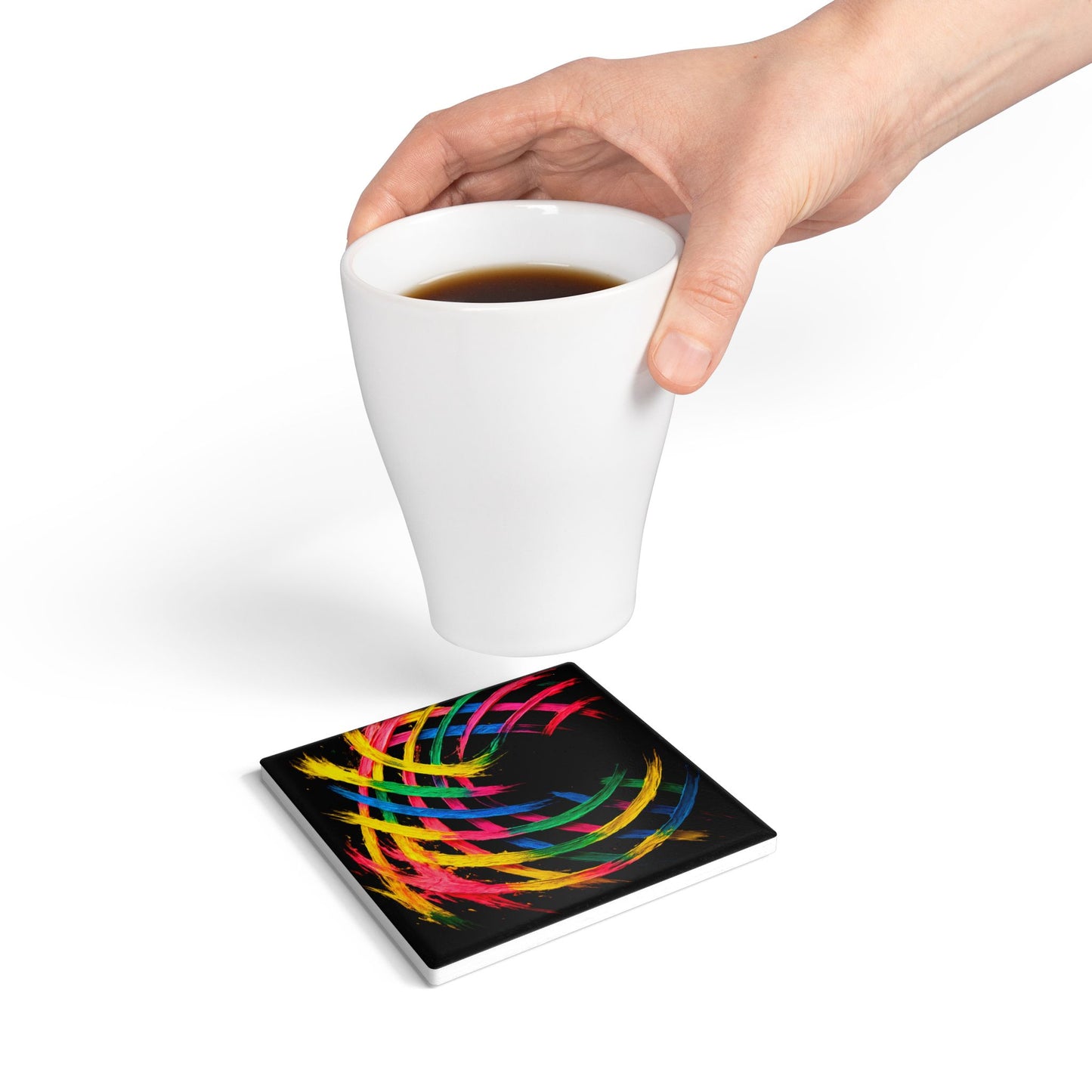 Vibrant  Weave Ceramic Coaster