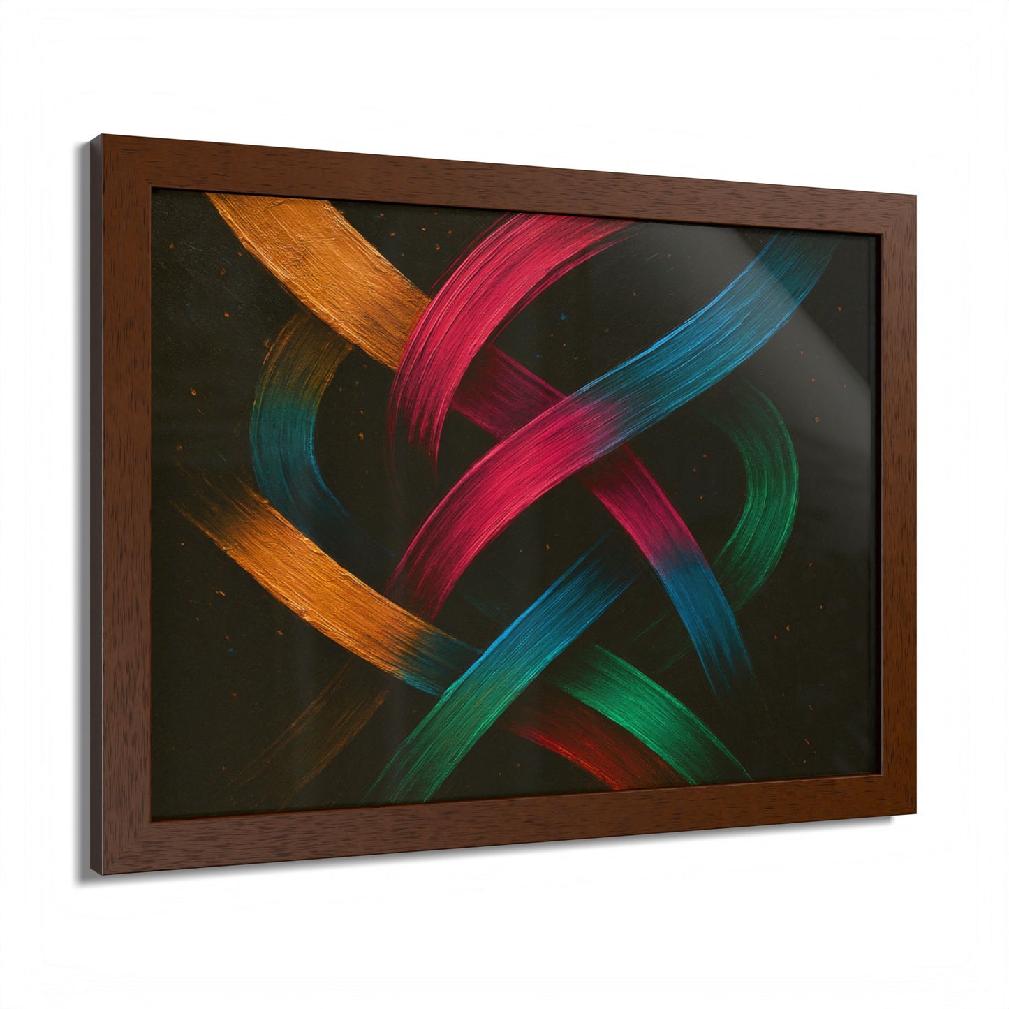 Vibrant Wooden Framed  Gallery Wall Art - Weave Design