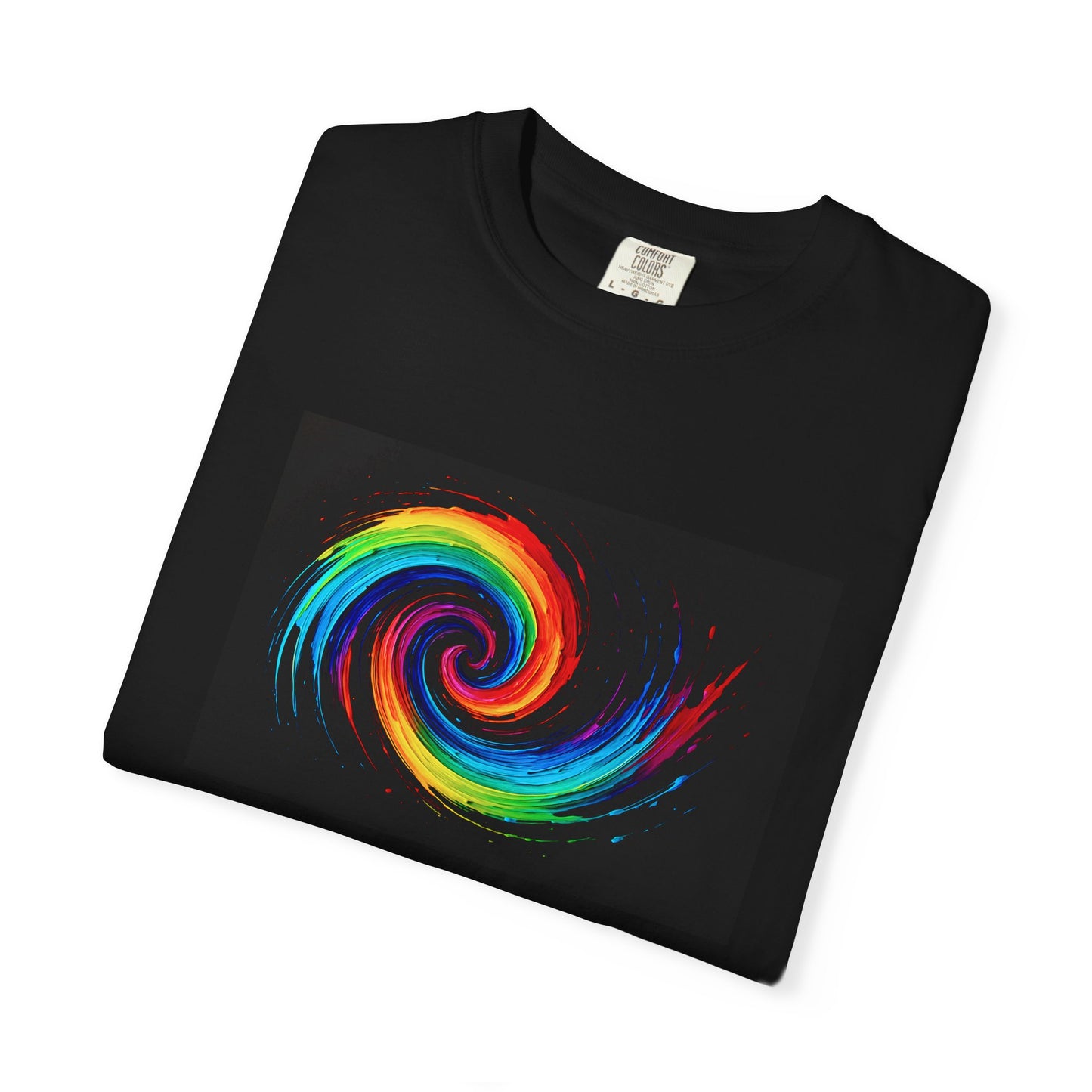 Colorful Swirl Unisex Garment-Dyed T-Shirt - Cyclone Design
