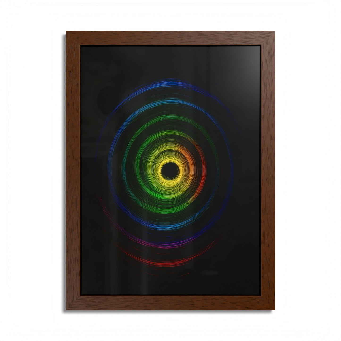 Modern Spiral Wooden Framed Print WallArt - Cyclone Design