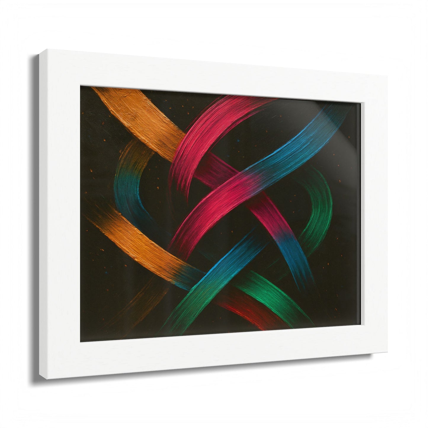 Vibrant Wooden Framed  Gallery Wall Art - Weave Design