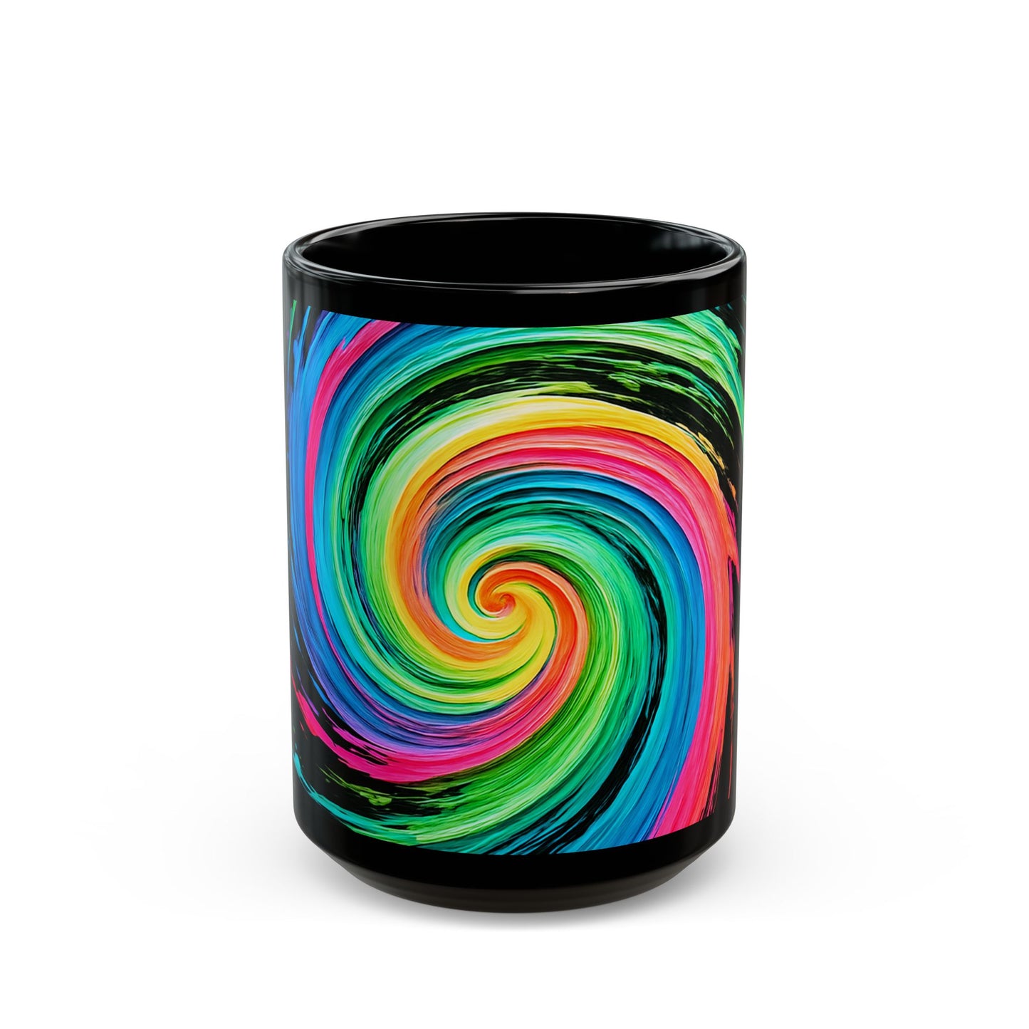Colorful Swirl Black  Coffee Mug - Melt Design