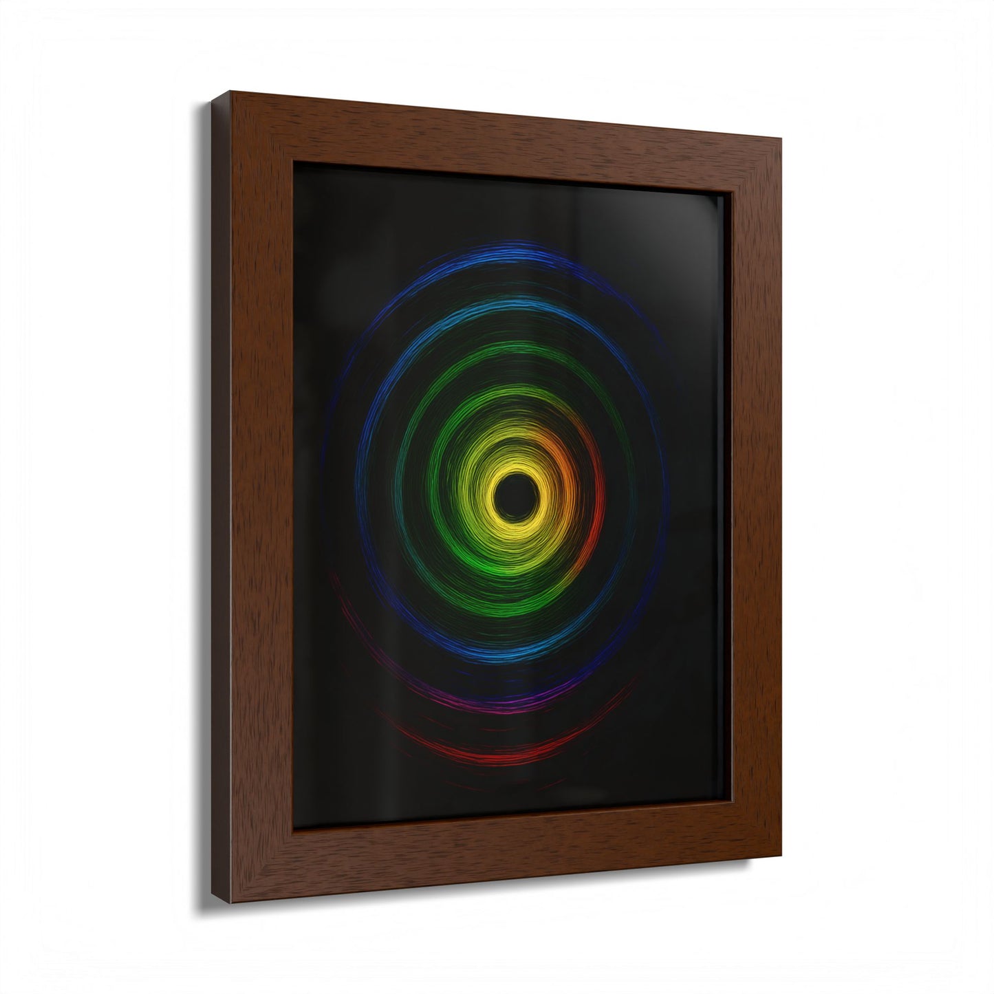Modern Spiral Wooden Framed Print WallArt - Cyclone Design