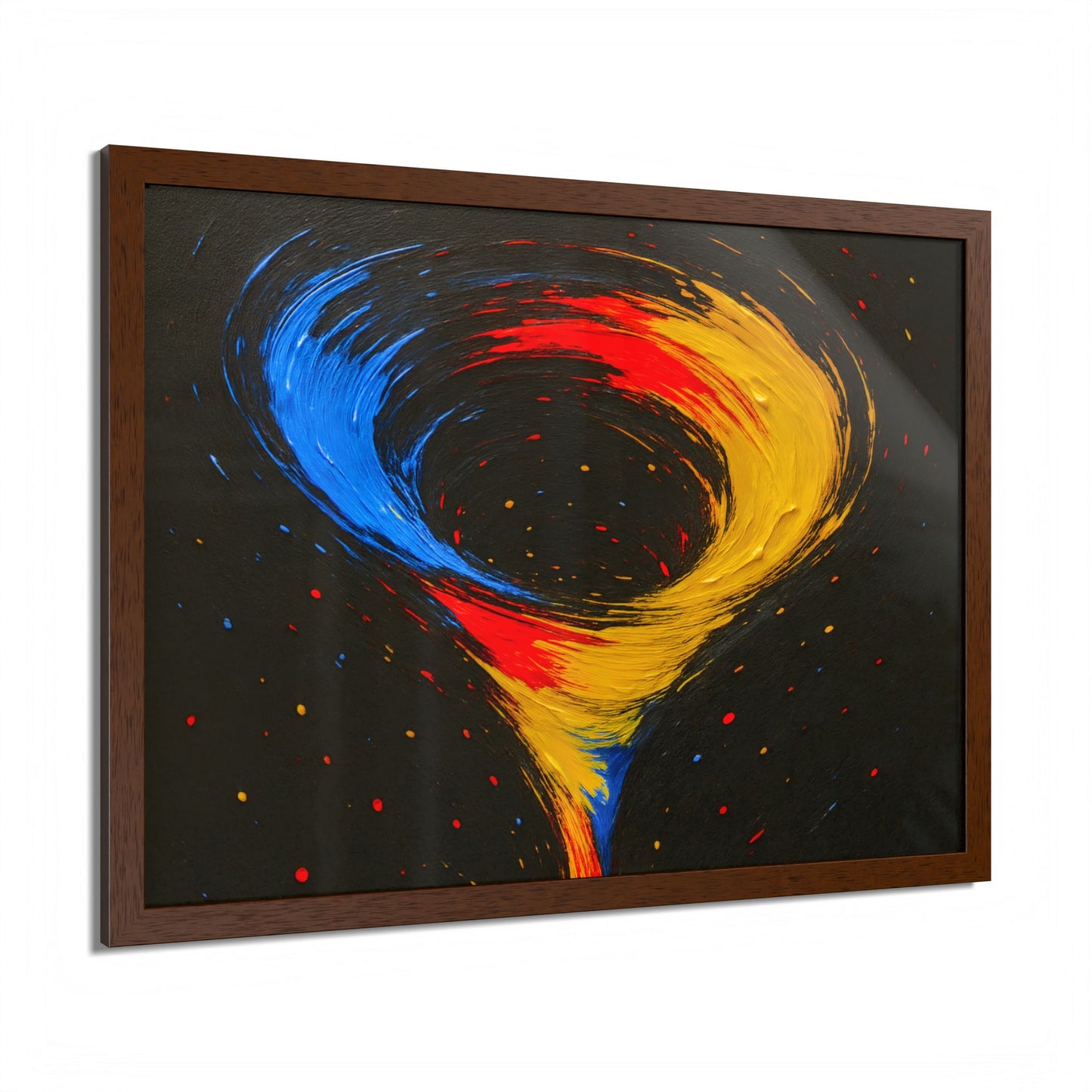 Vibrant Tornado Wooden Framed Wall Art - Cyclone Design