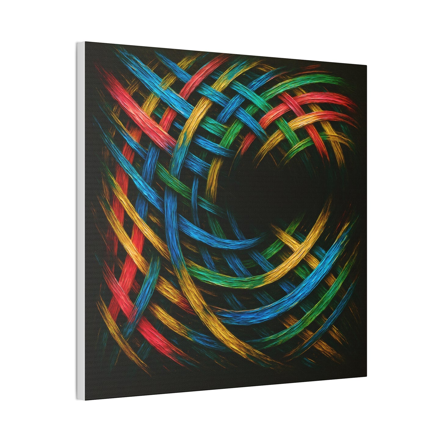 Vibrant Abstract Canvas Art - Weave Design