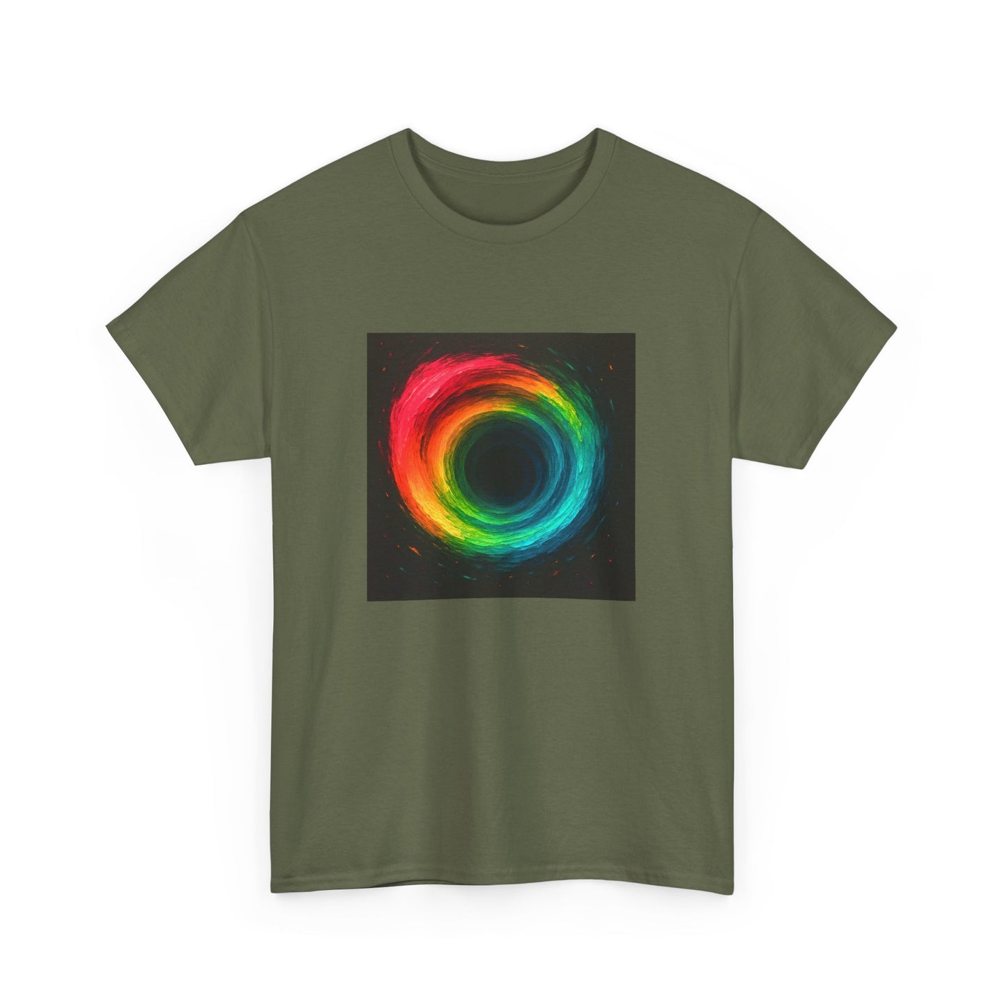 Colorful Swirl Unisex Heavy Cotton Tee- Cyclone Design