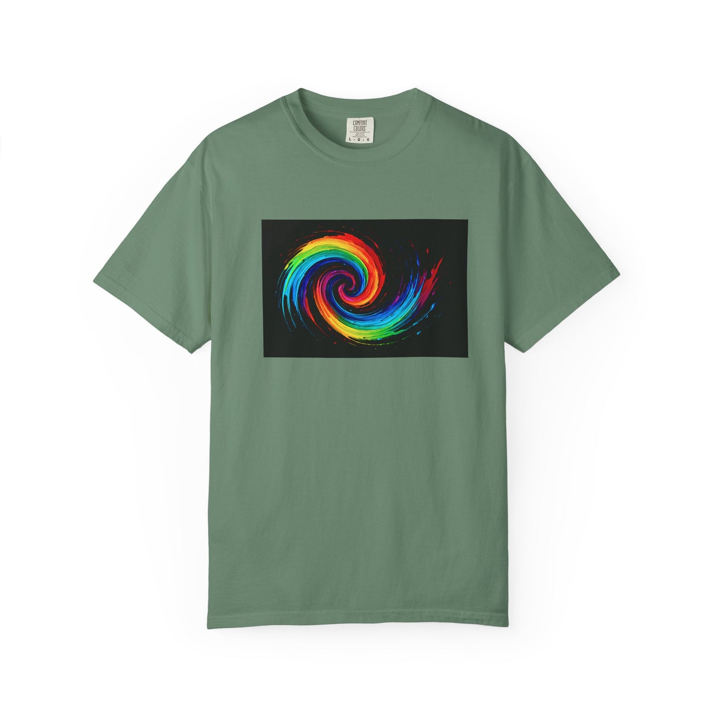 Colorful Swirl Unisex Garment-Dyed T-Shirt - Cyclone Design