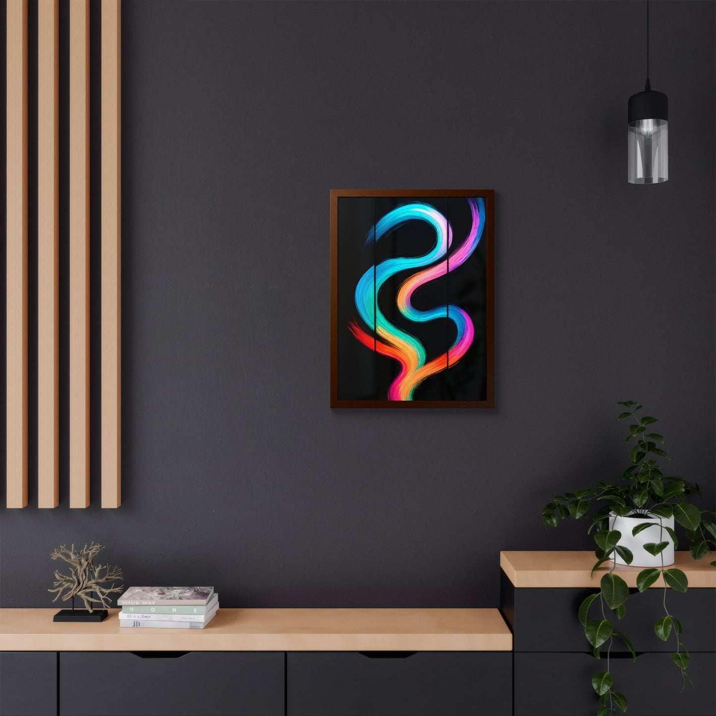 Colorful Framed Wall Art - Weave Design