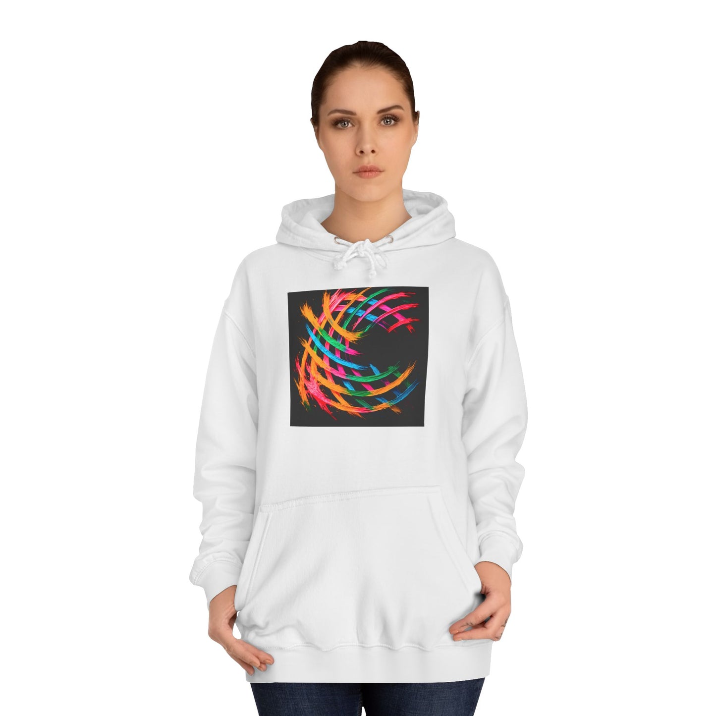 Colorful Swirl Unisex College Hoodie - Weave Design