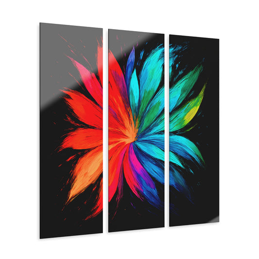 Vibrant Floral Triptych Acrylic Prints - Melt Design