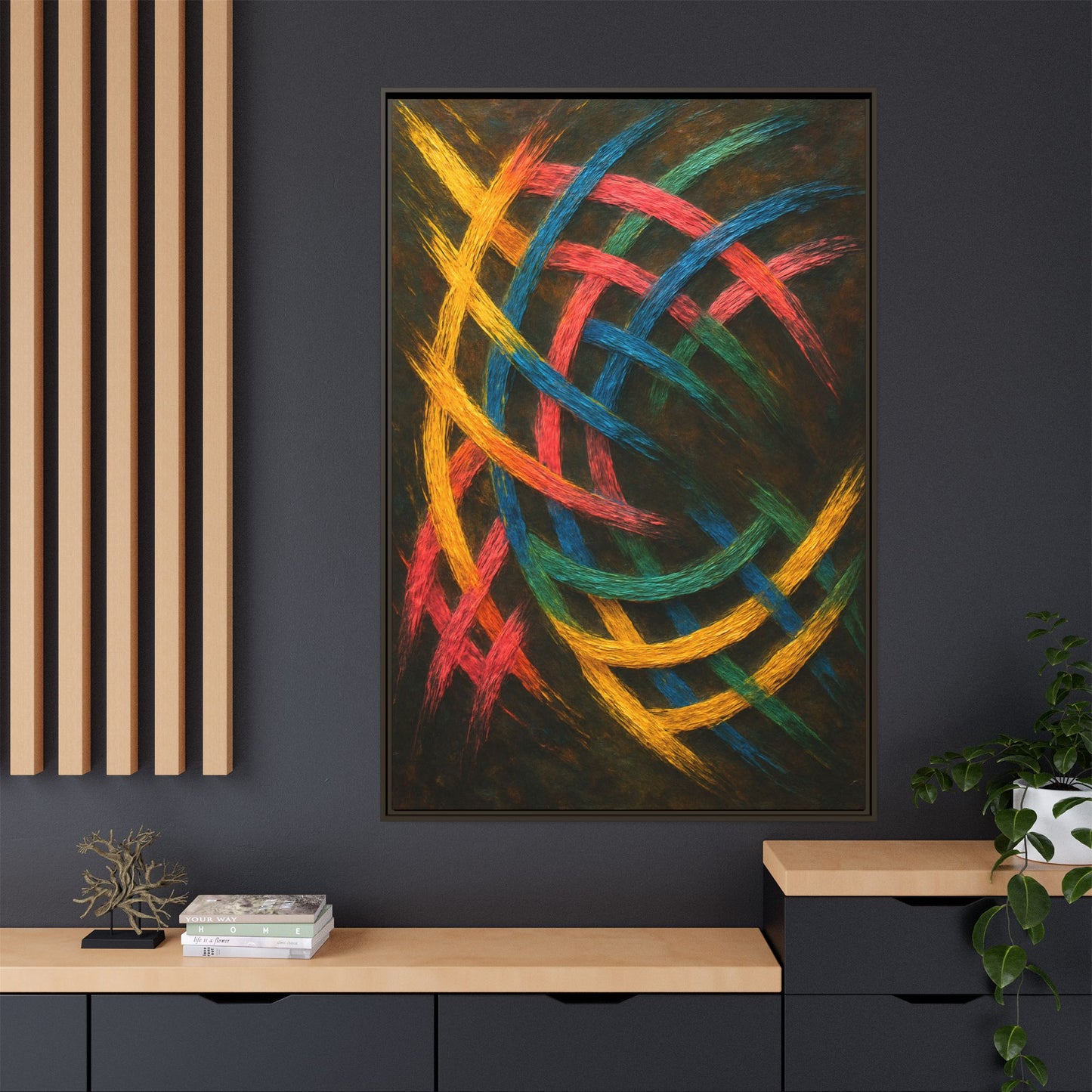 Multi-Color Wave Canvas Art - Weave Design