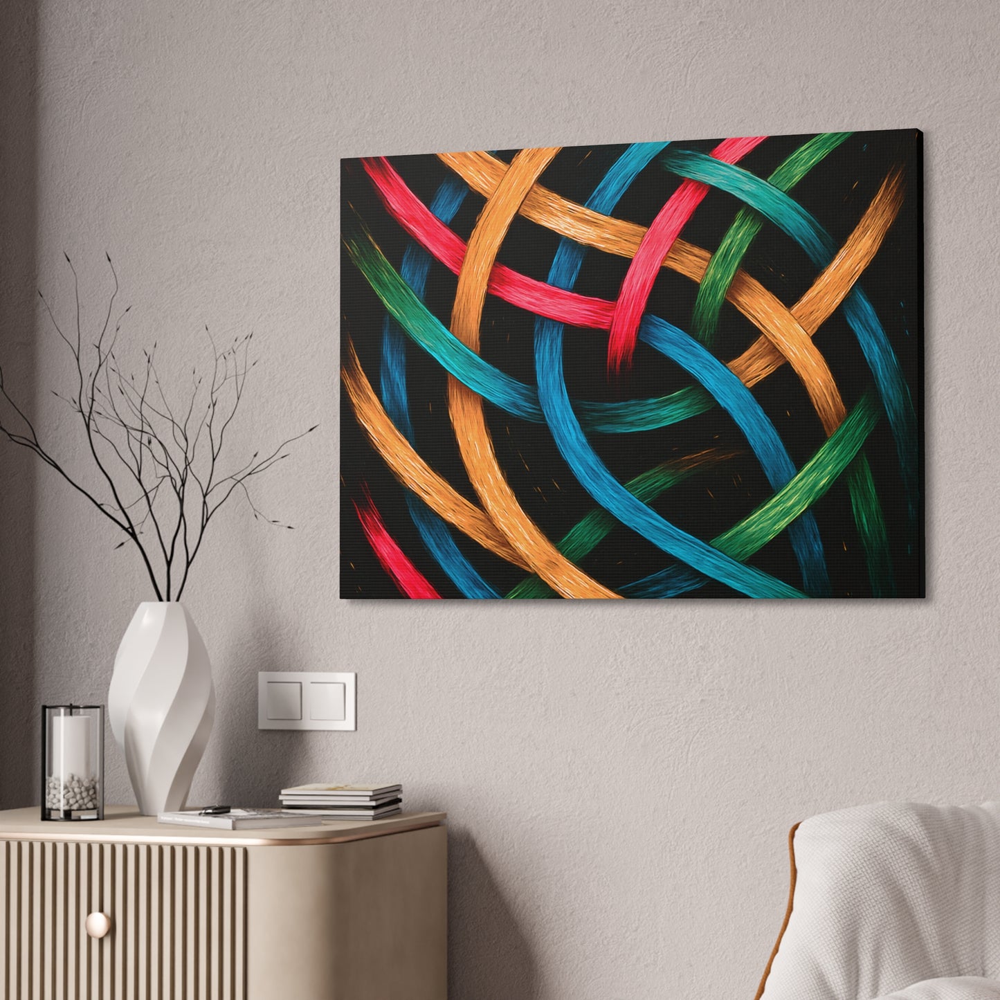 Modern Wall Hanging Canvas Art - Weave Design