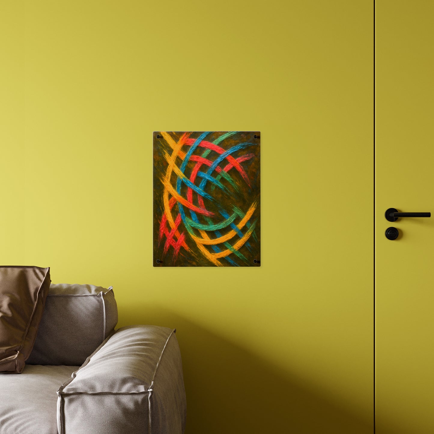 Vibrant Weave Acrylic Wall Art