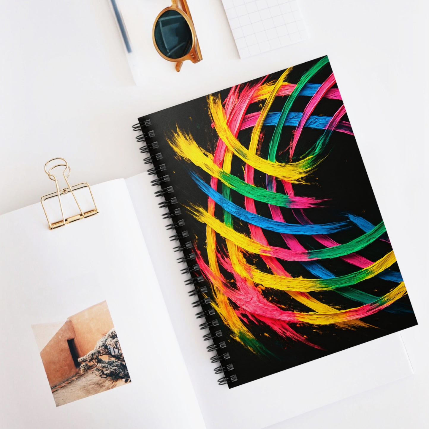 Vibrant Weave Design Spiral Notebook