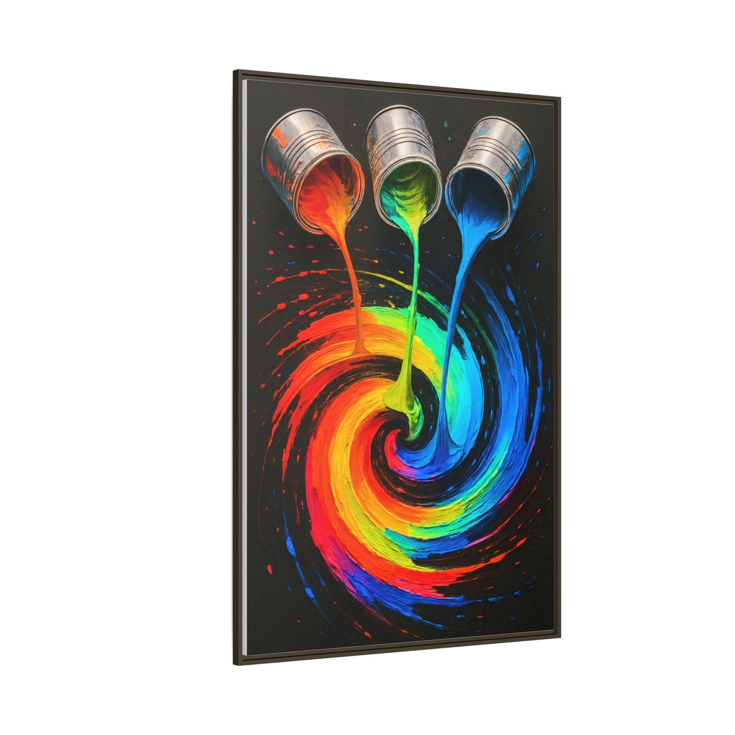 Colorful Abstract Wall Art Framed Canvas Print  - Melt Design