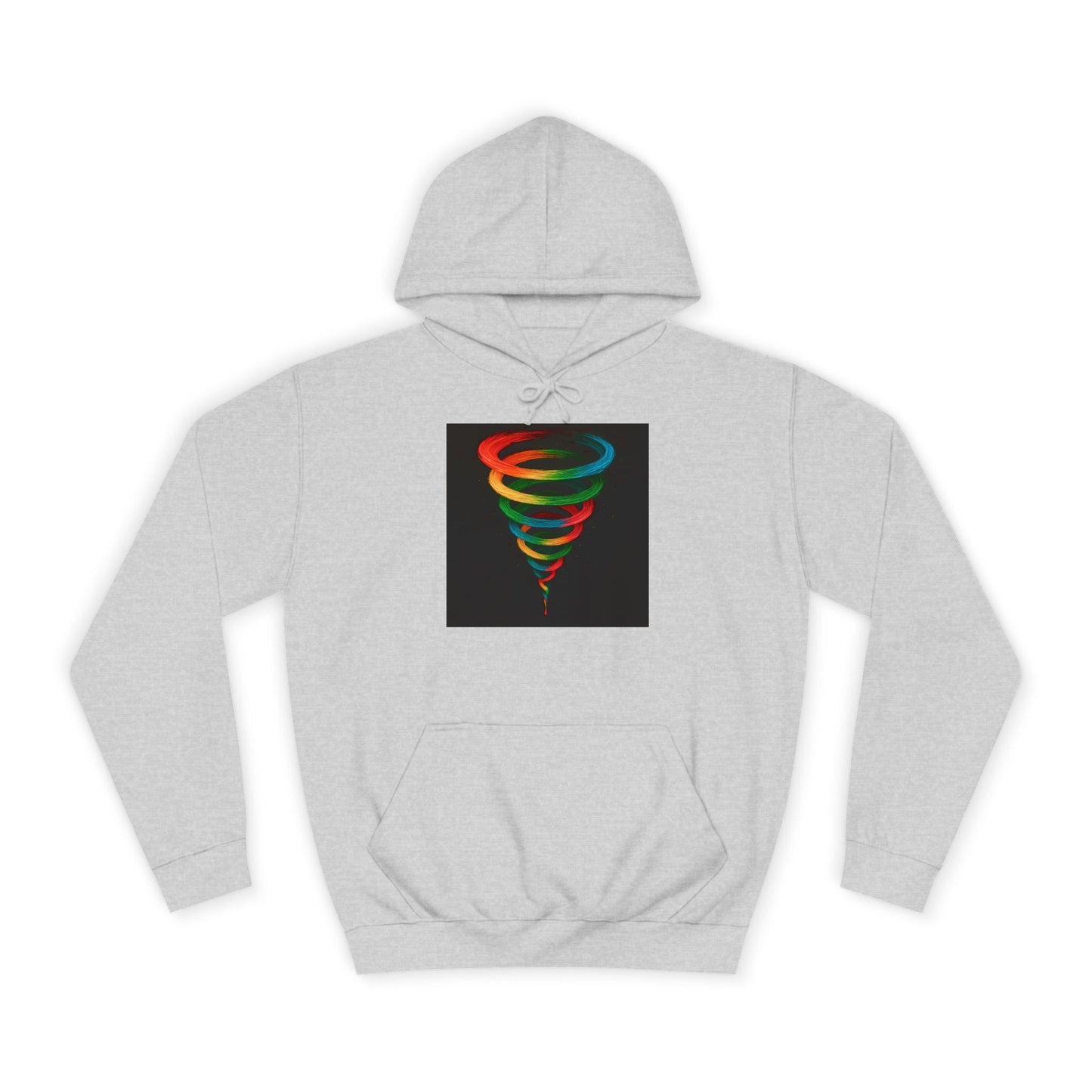 Colorful Tornado Unisex College Hoodie - Cyclone Design
