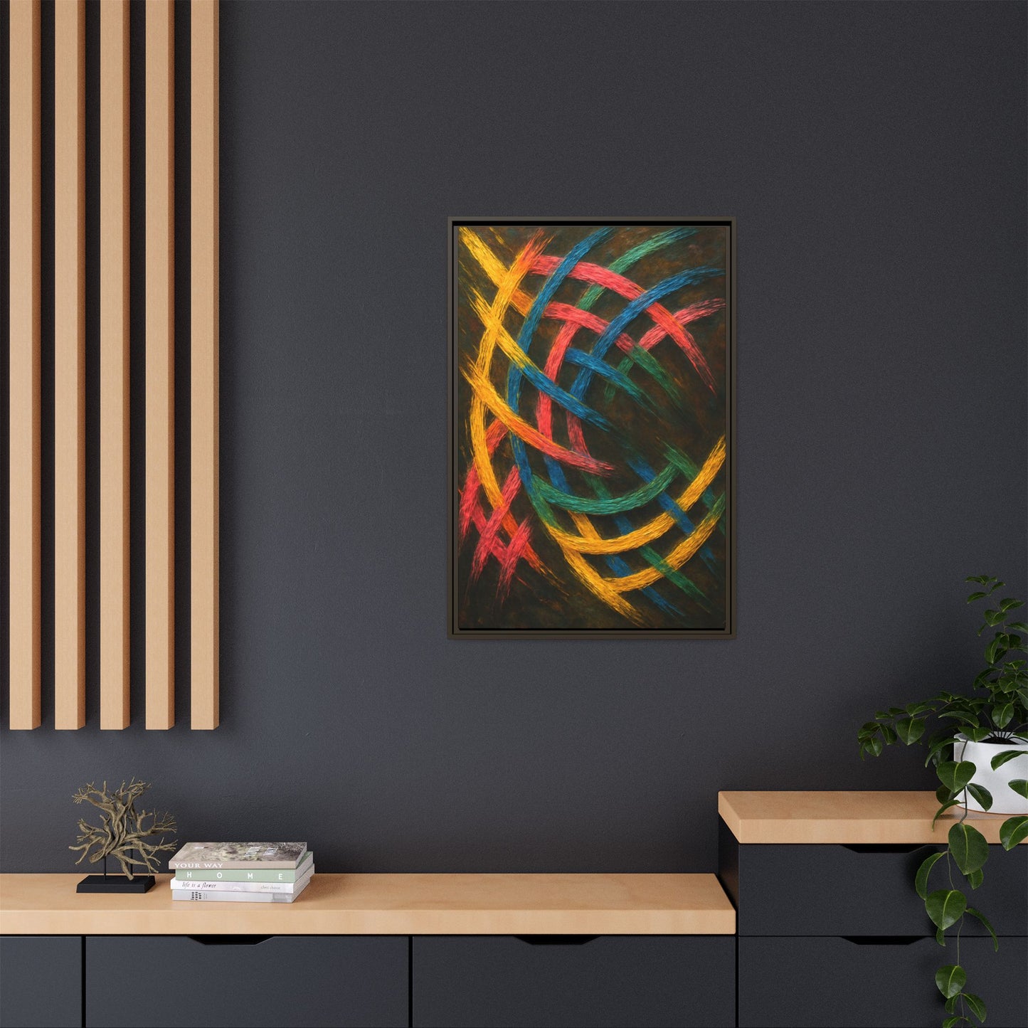 Multi-Color Wave Canvas Art - Weave Design