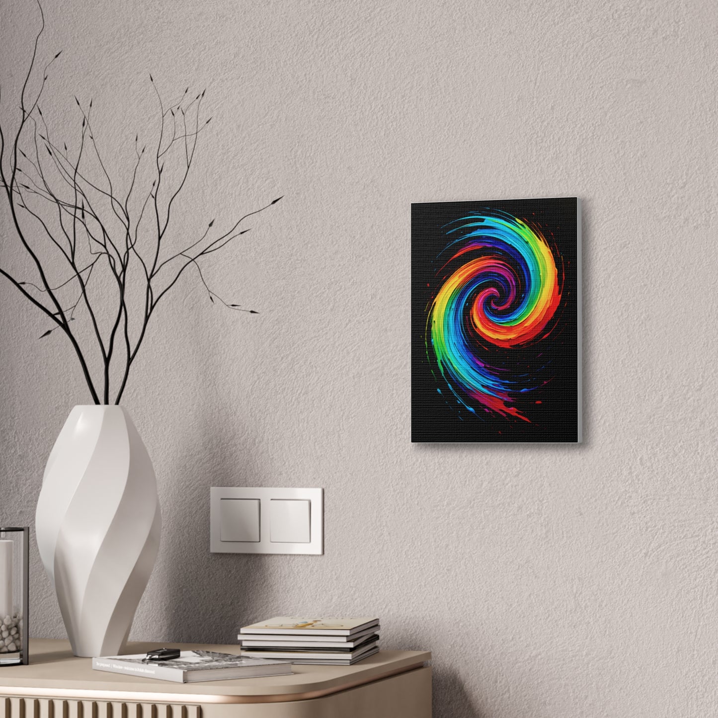 Colorful Swirl Canvas Art - Cyclone Design