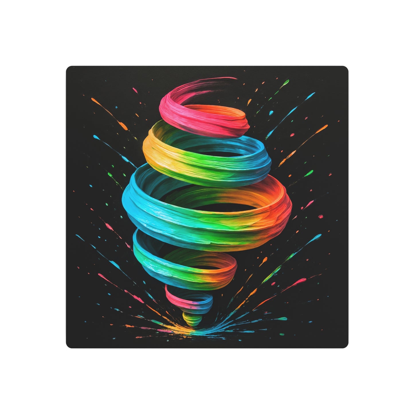 Modern Colorful Abstract Metal Wall Art - Cyclone Design