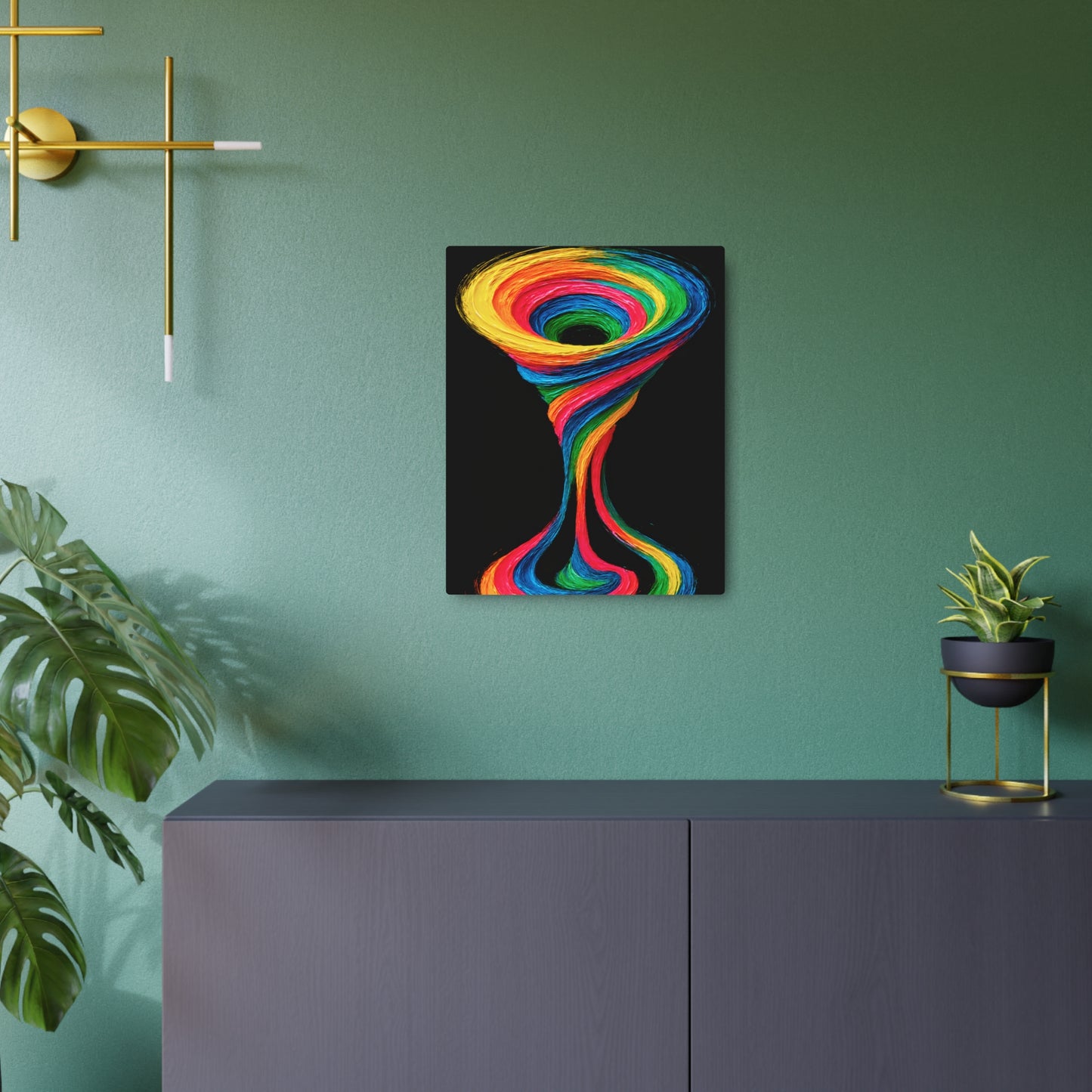 Colorful Swirl Metal Art - Cyclone Design