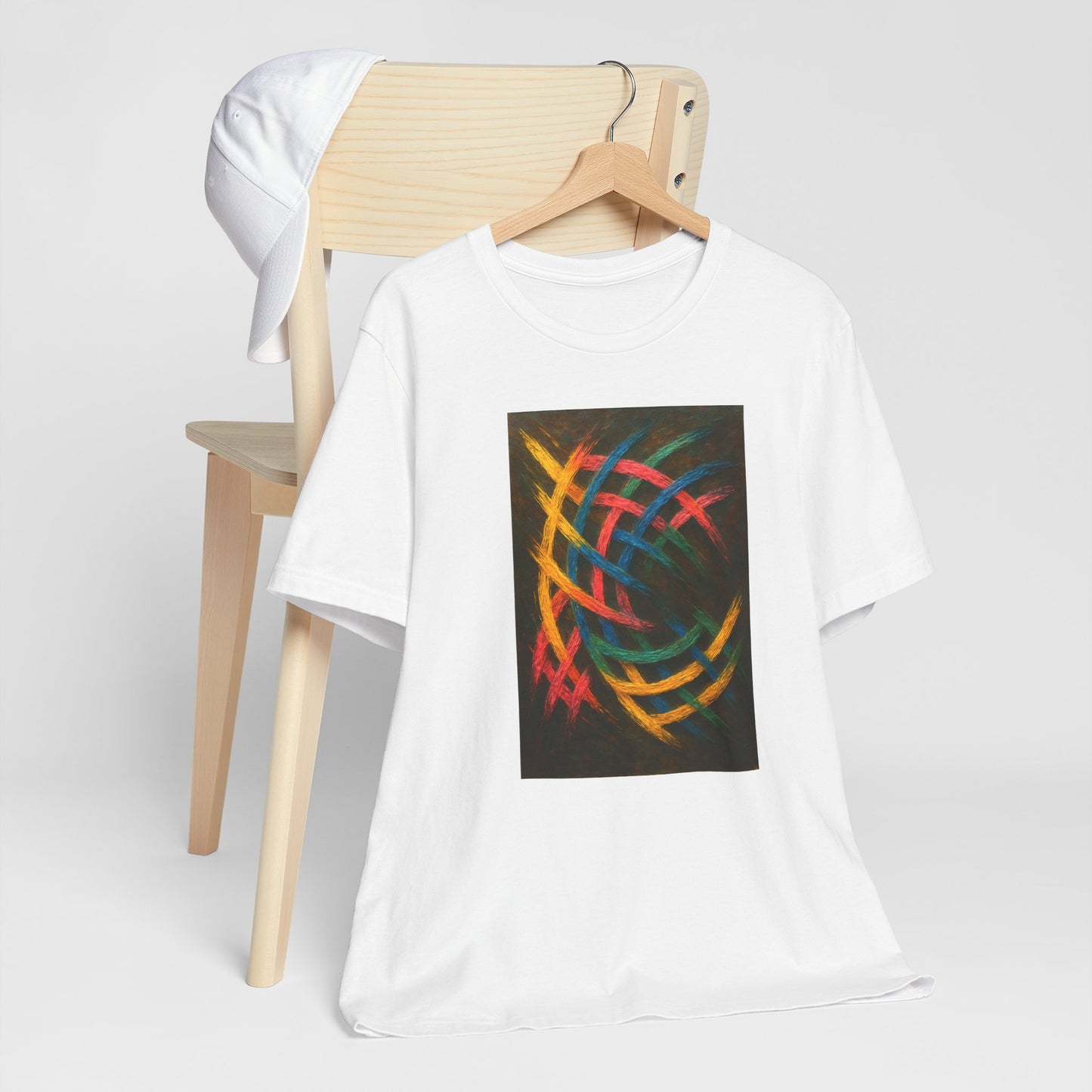 Colorful Abstract Art Tee for Creative Souls - Weave Design