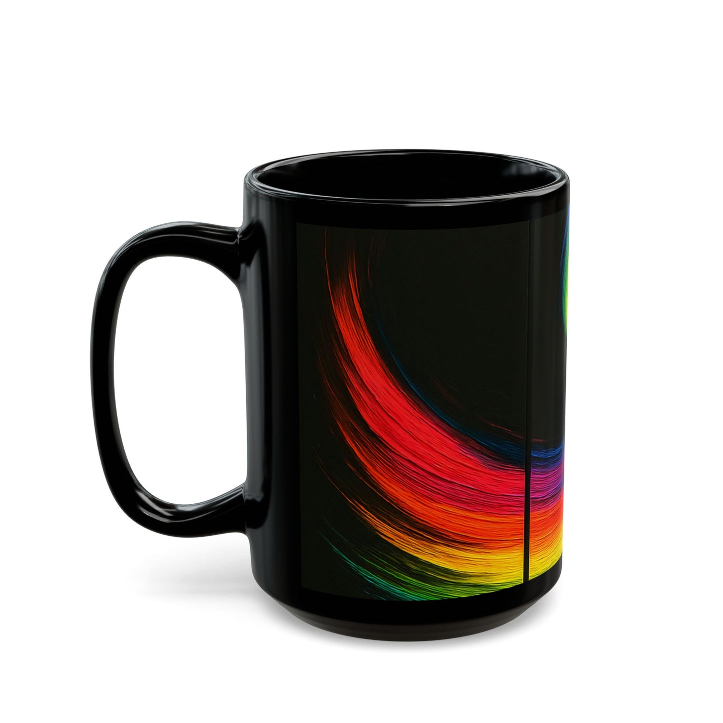 Unique Ceramic Black Mug - Cyclone Design