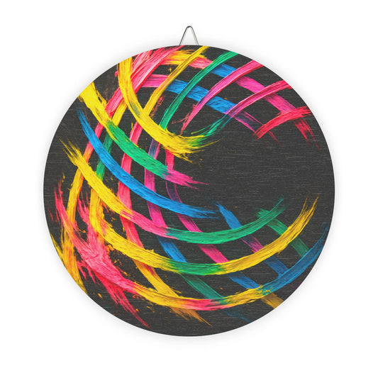 Vibrant Weave Wood Print