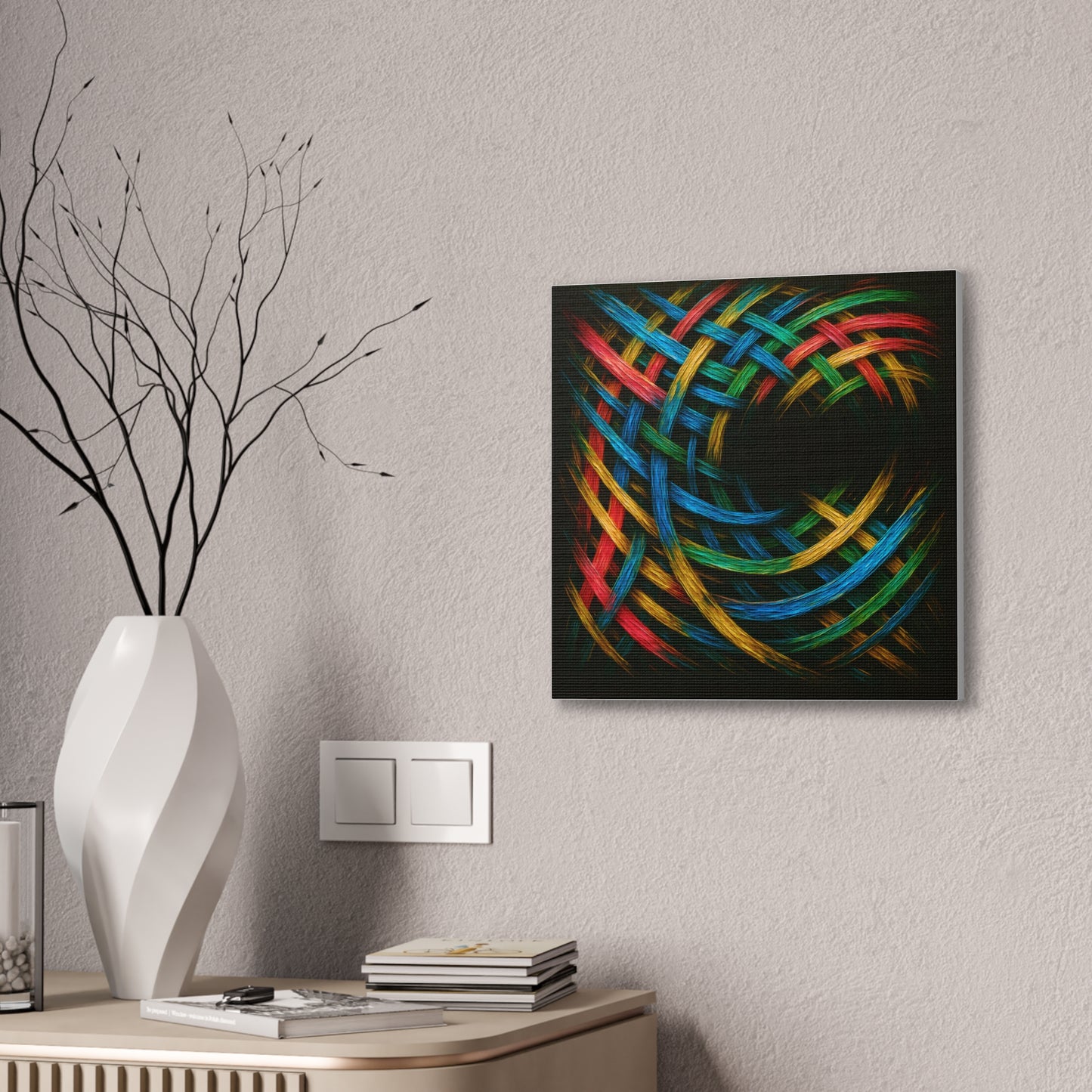 Vibrant Abstract Canvas Art - Weave Design