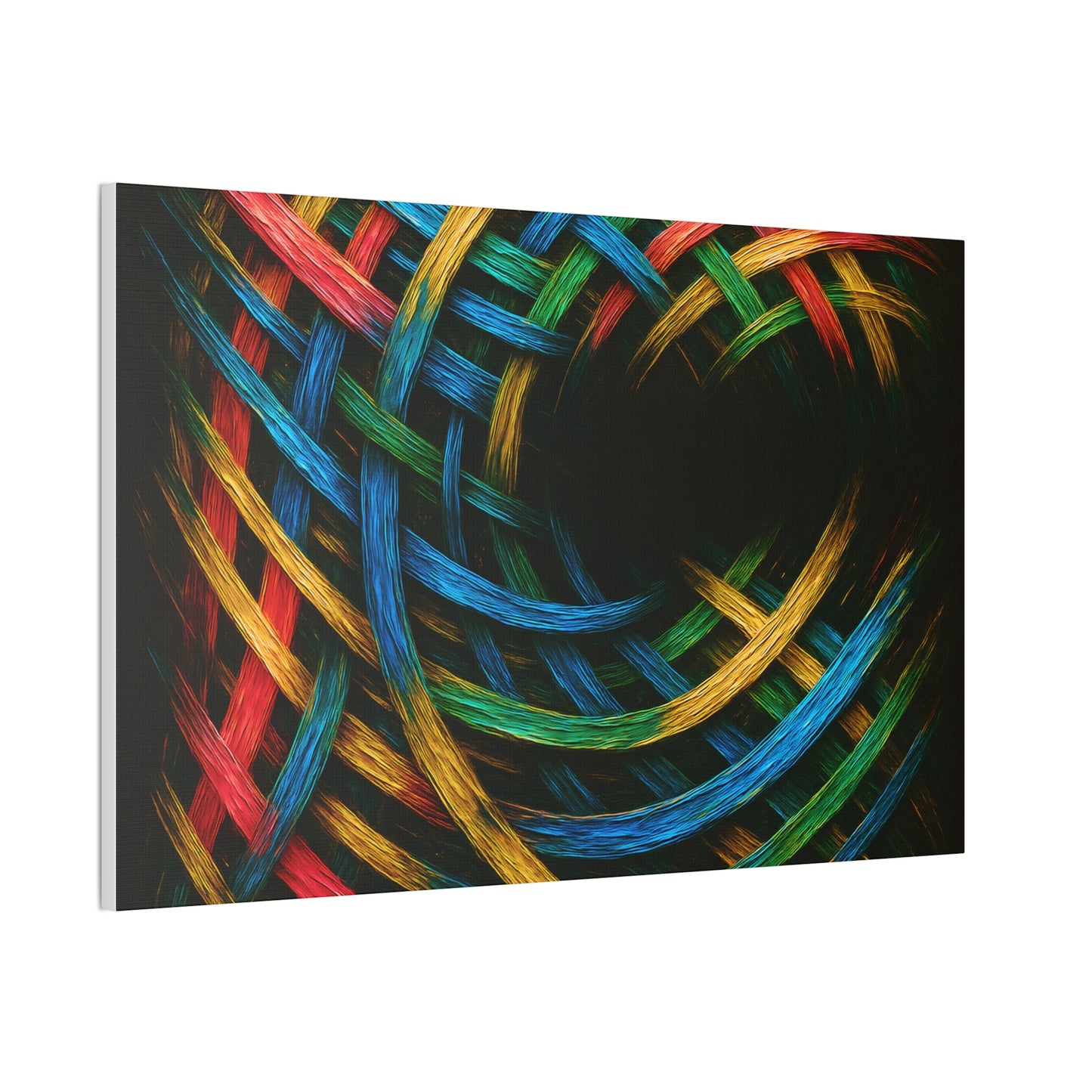 Vibrant Abstract Canvas Art - Weave Design