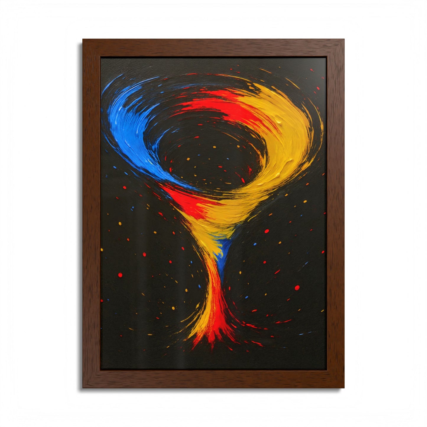 Vibrant Tornado Wooden Framed Wall Art - Cyclone Design