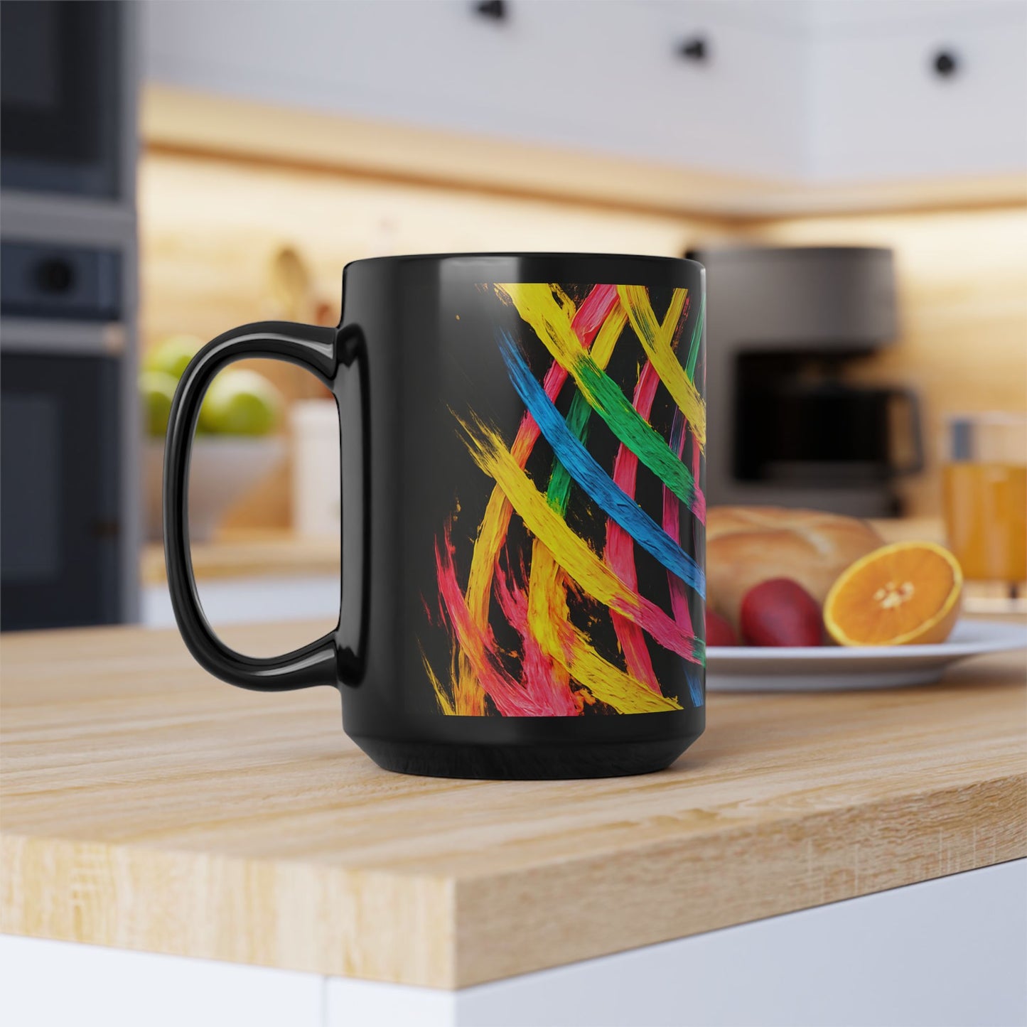 Chromatic Weave Black Mug
