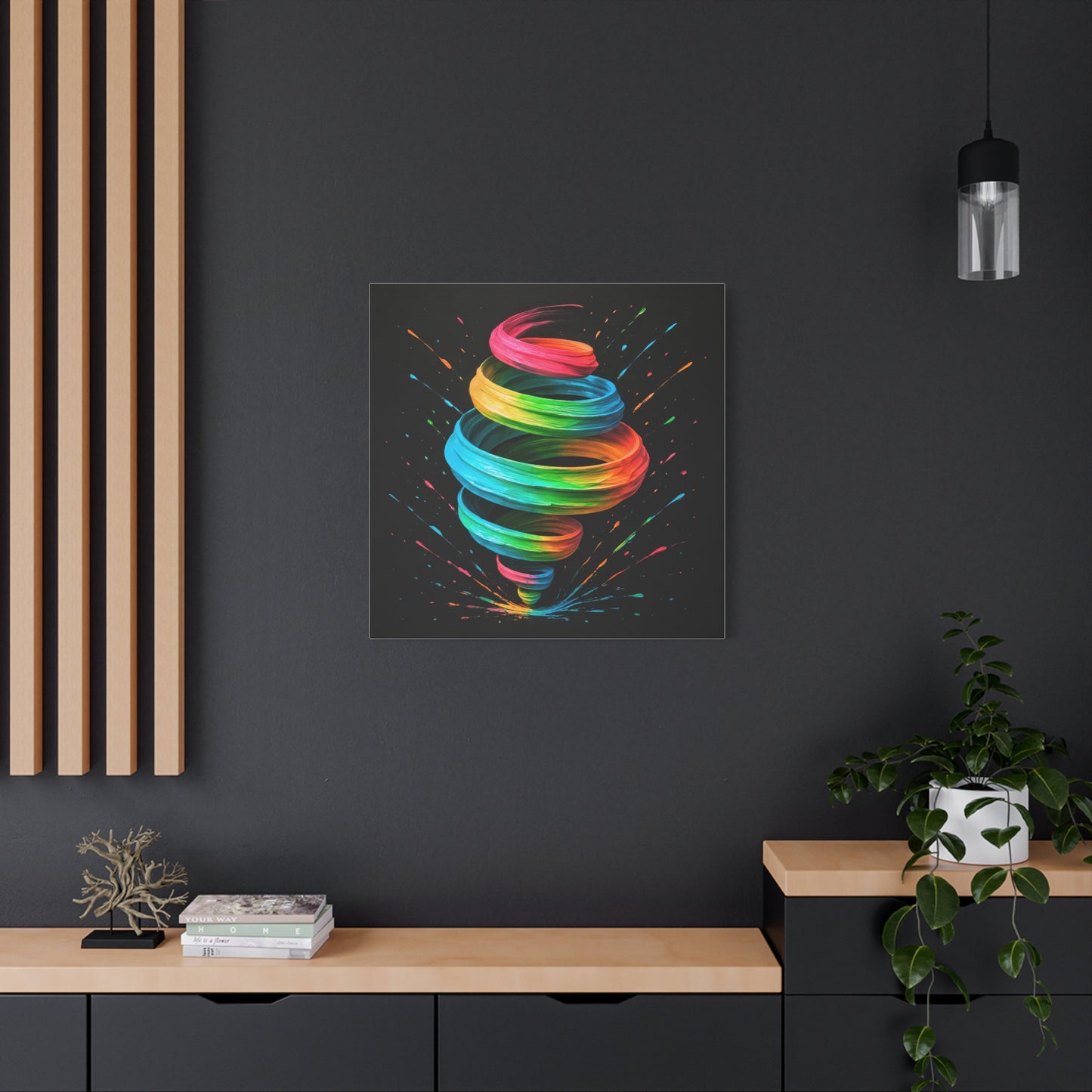 Vibrant Swirl Canvas Art - Cyclone Design