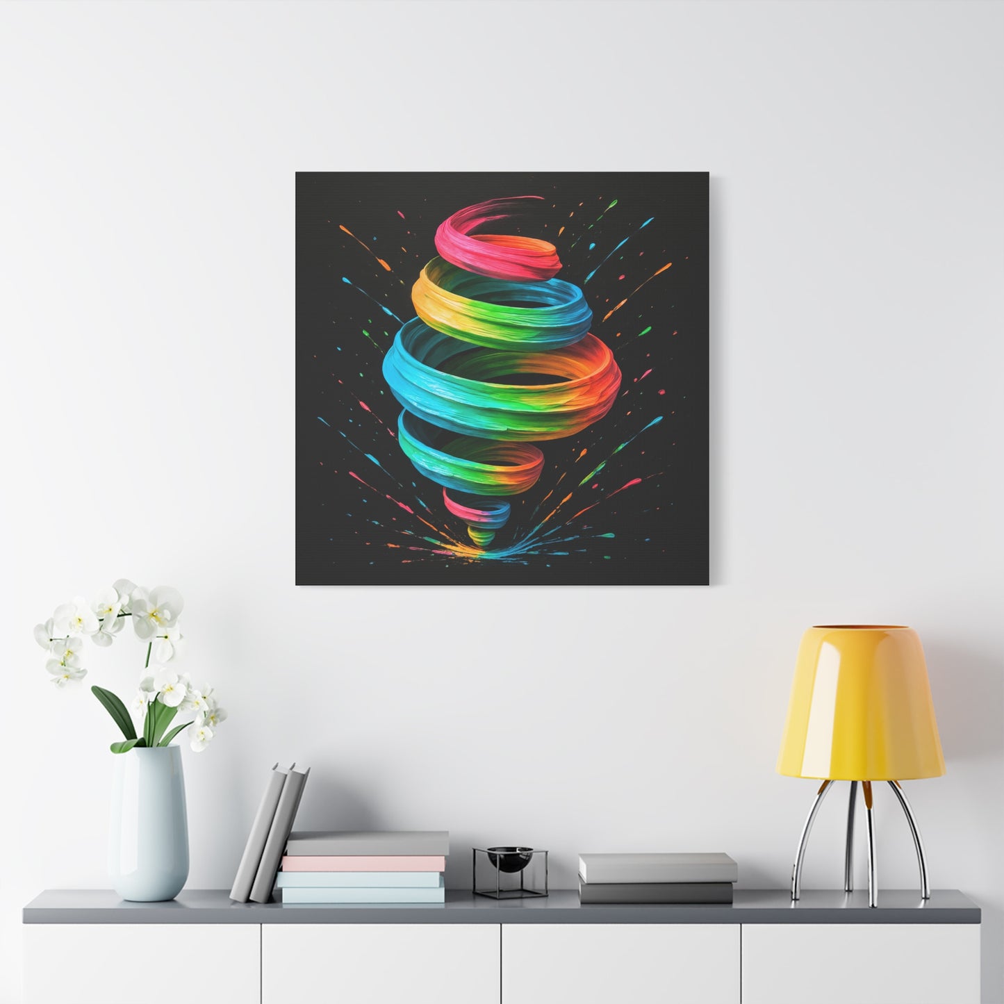 Vibrant Swirl Canvas Art - Cyclone Design