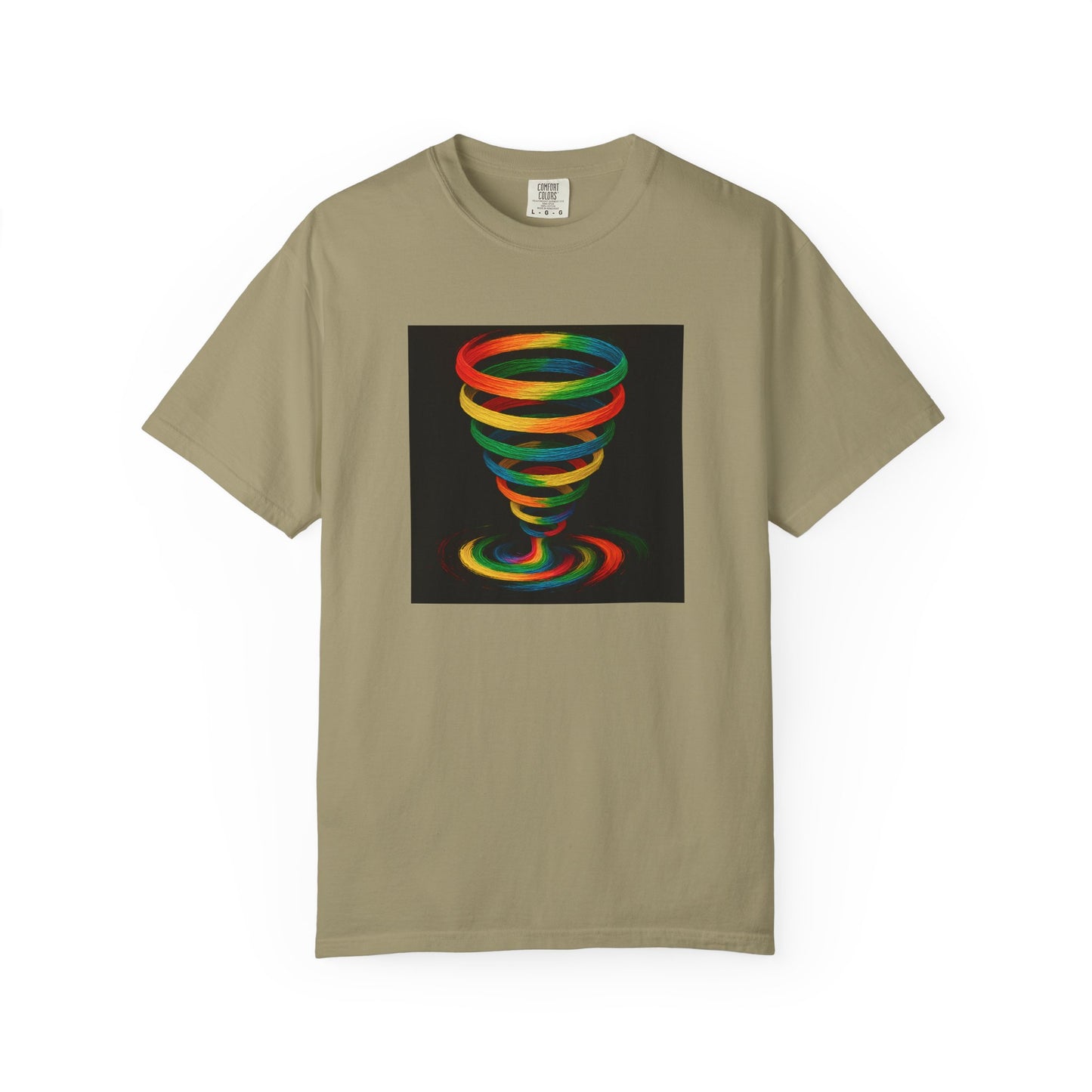 Vibrant Unisex T-Shirt with Colorful Tornado Design - Cyclone Design