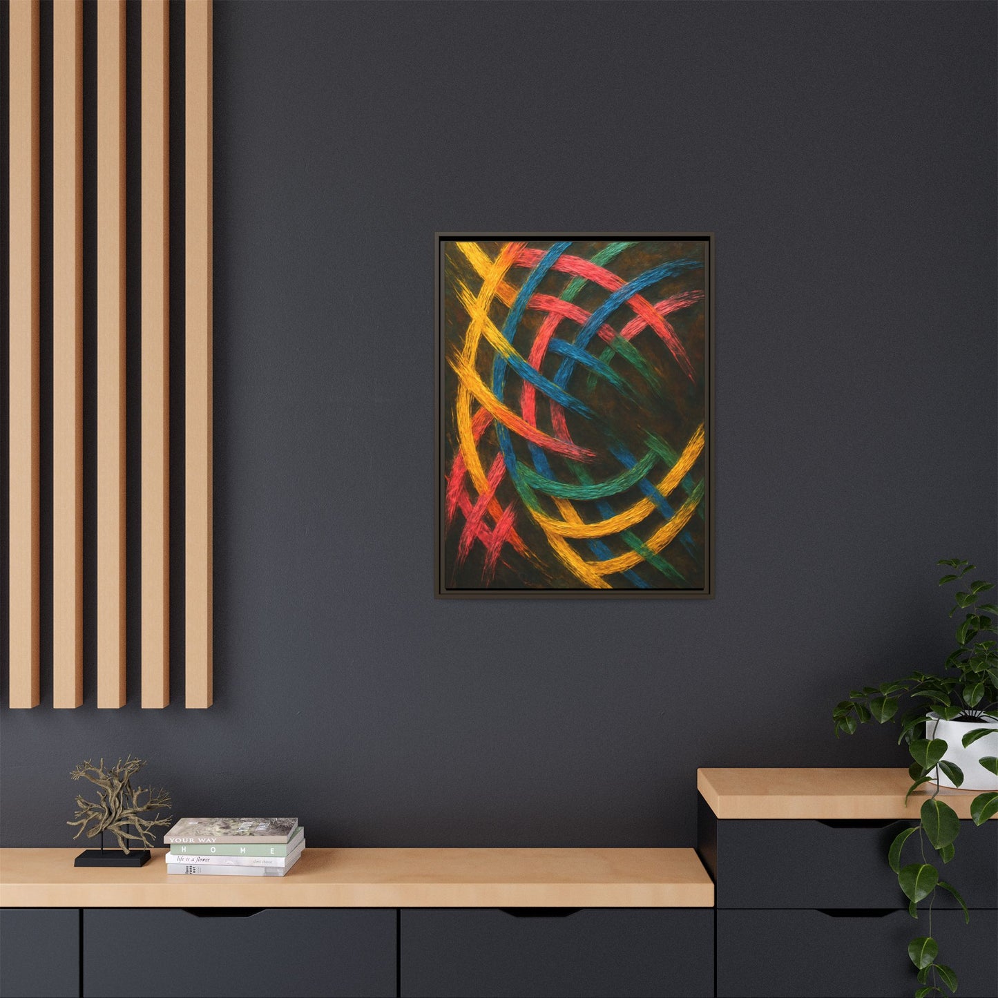 Multi-Color Wave Canvas Art - Weave Design