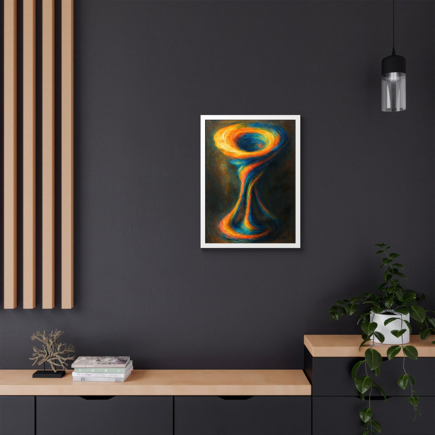 Multi-Color Wooden Framed Art Print - Cyclone Design