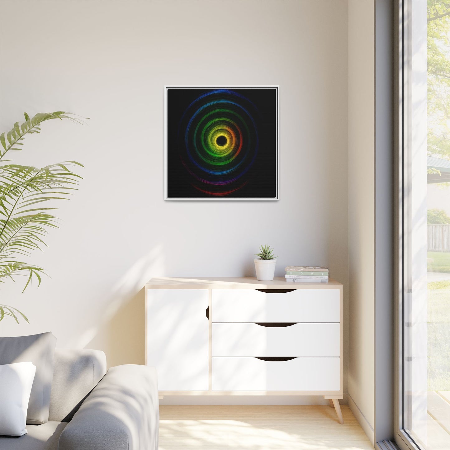 Framed Colorful Ripple Art Print - Cyclone Design